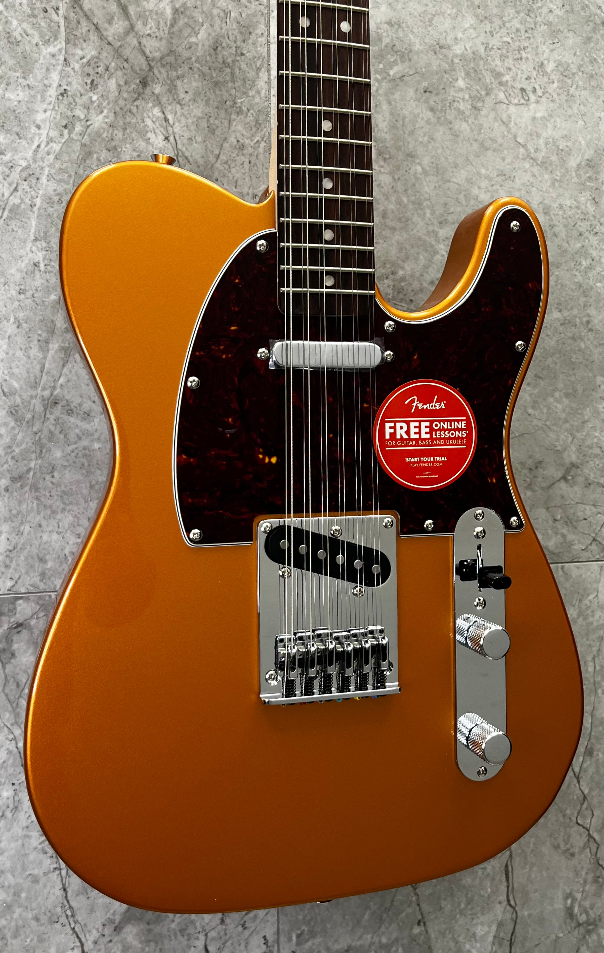 SQUIER Paranormal Troy Van Leeuwen Telecaster XII Tortoiseshell Pickguard, Copper 0371030594 SERIAL NUMBER CYKD26003197 - 7 LBS 12 OZ