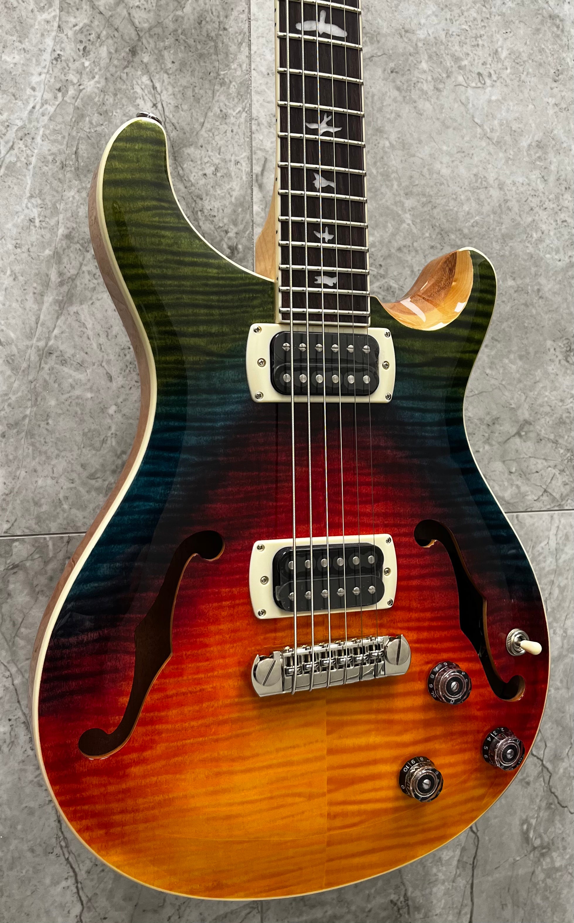 PRS Guitars SE Ed Sheeran Hollowbody I Piezo Baritone Electric Guitar with Gigbag - Kaleidoscope 117232::1E SERIAL NUMBER CTII010885 - 6 LBS 13 OZ