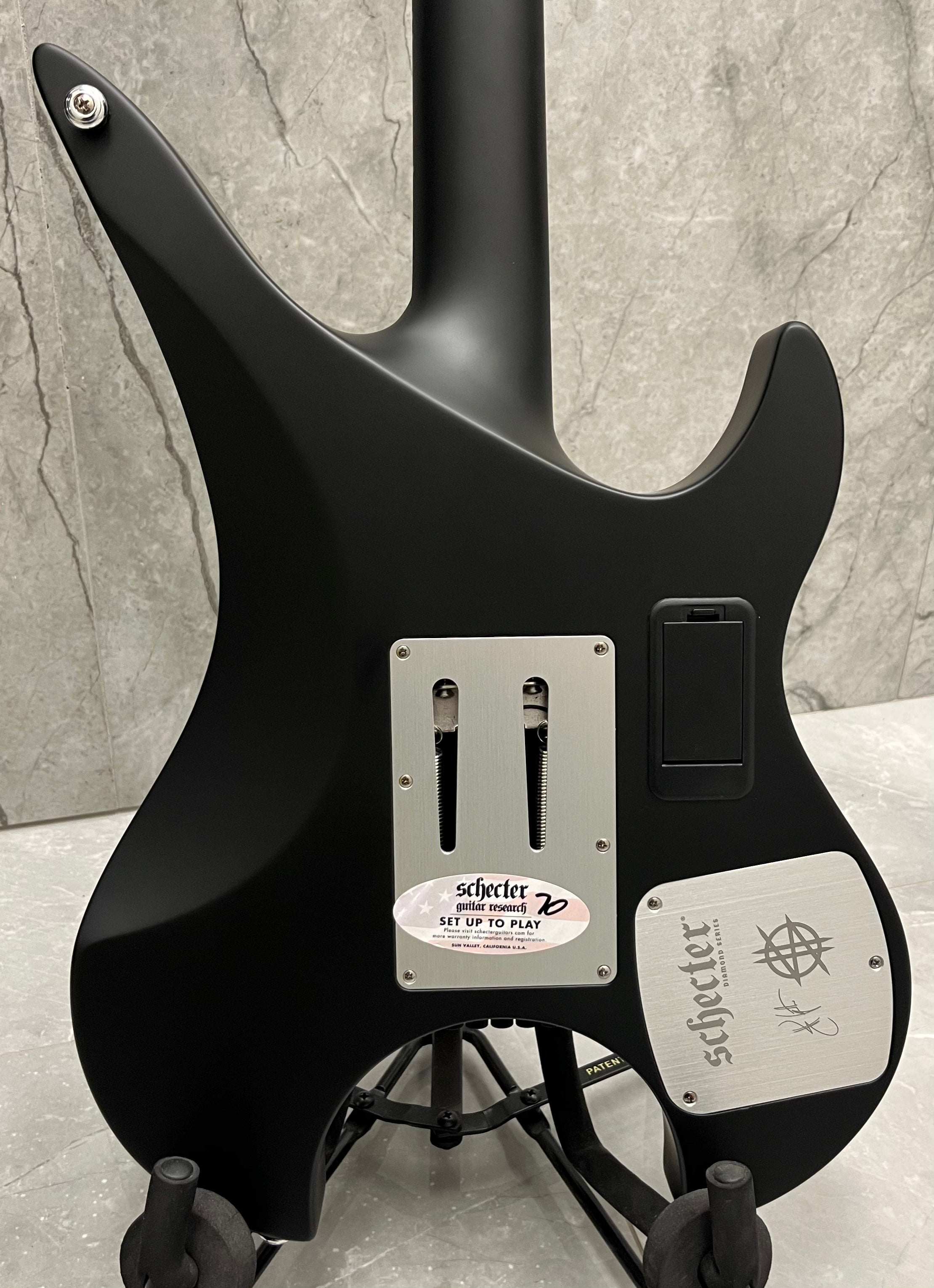 Schecter Synyster Gates Custom 6 TR S W/SUSTAIANIAC Left Handed Headless Electric Guitar, Satin Black 2116-SHC SERIAL NUMBER CI25010092 - 7 LBS 14 OZ