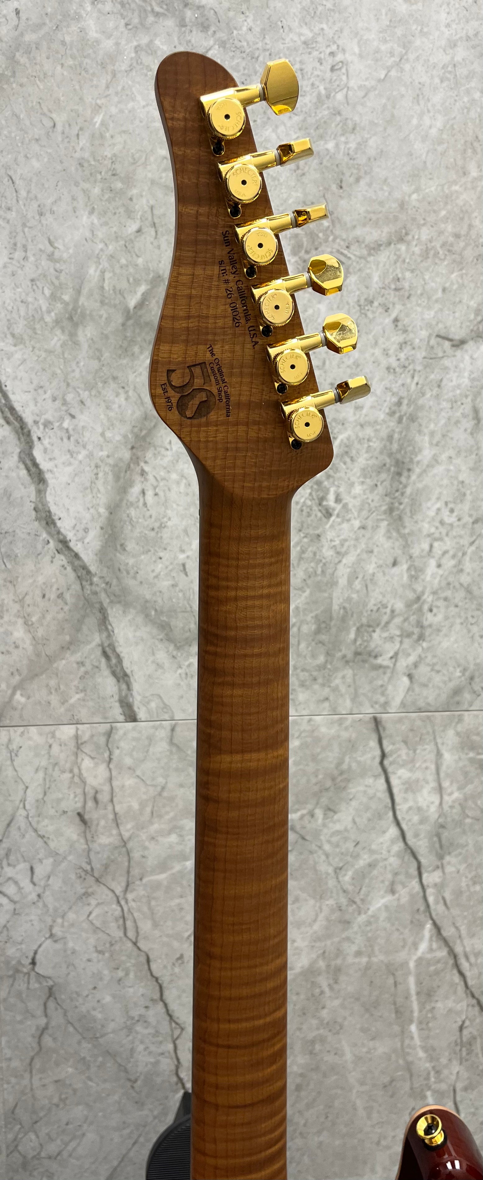 Schecter USA CUSTOM SHOP CET 50th Anniversary Limited Edition Golden Anniversary 7400-SHC SERIAL NUMBER 26-01026 - 8 LBS 6 OZ NUMBER 26 OUT OF 50