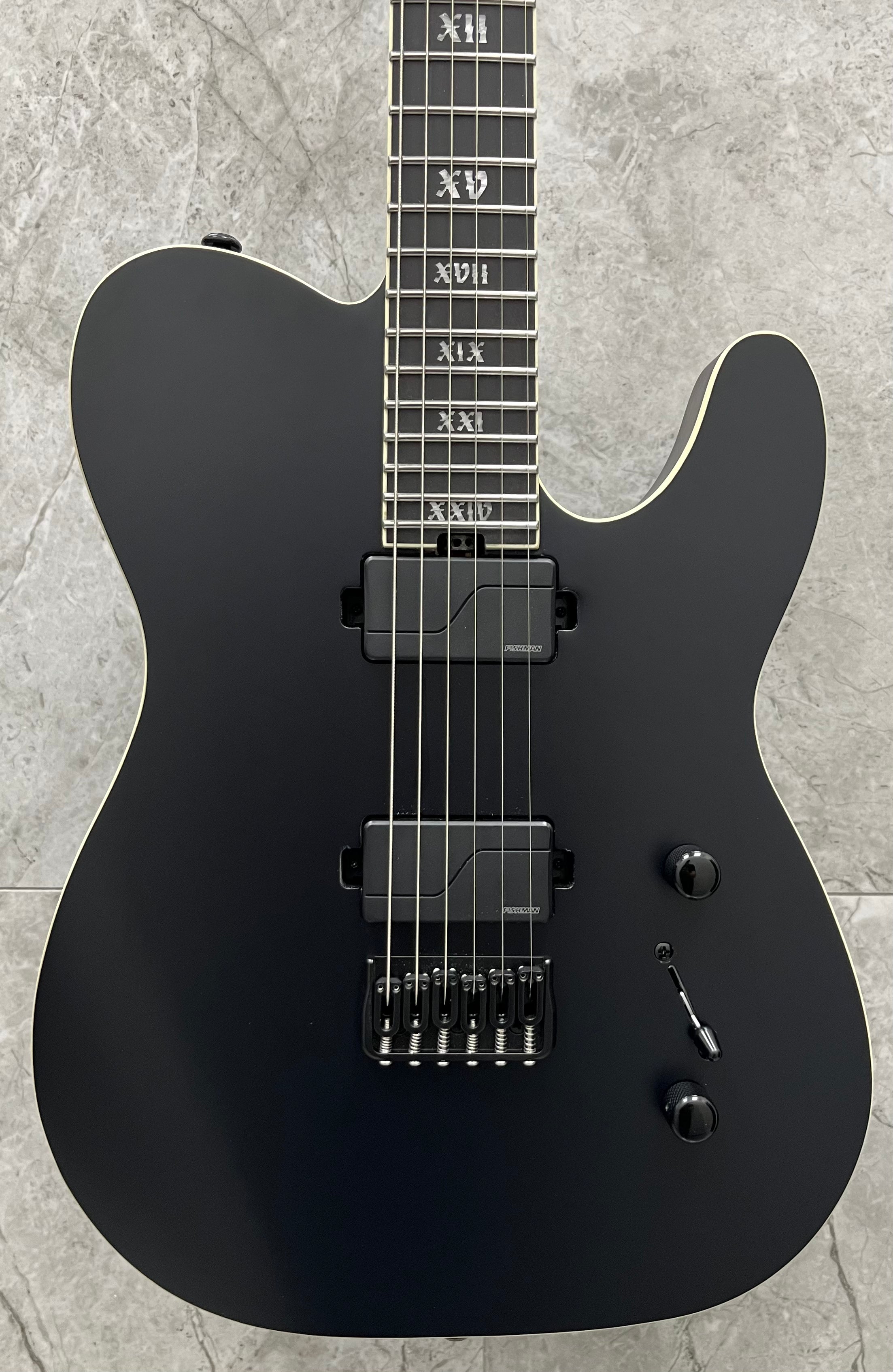 Schecter PT SLS Evil Twin Electric Guitar Satin Black 1342-SHC SERIAL NUMBER W24070442 - 7.6 LBS