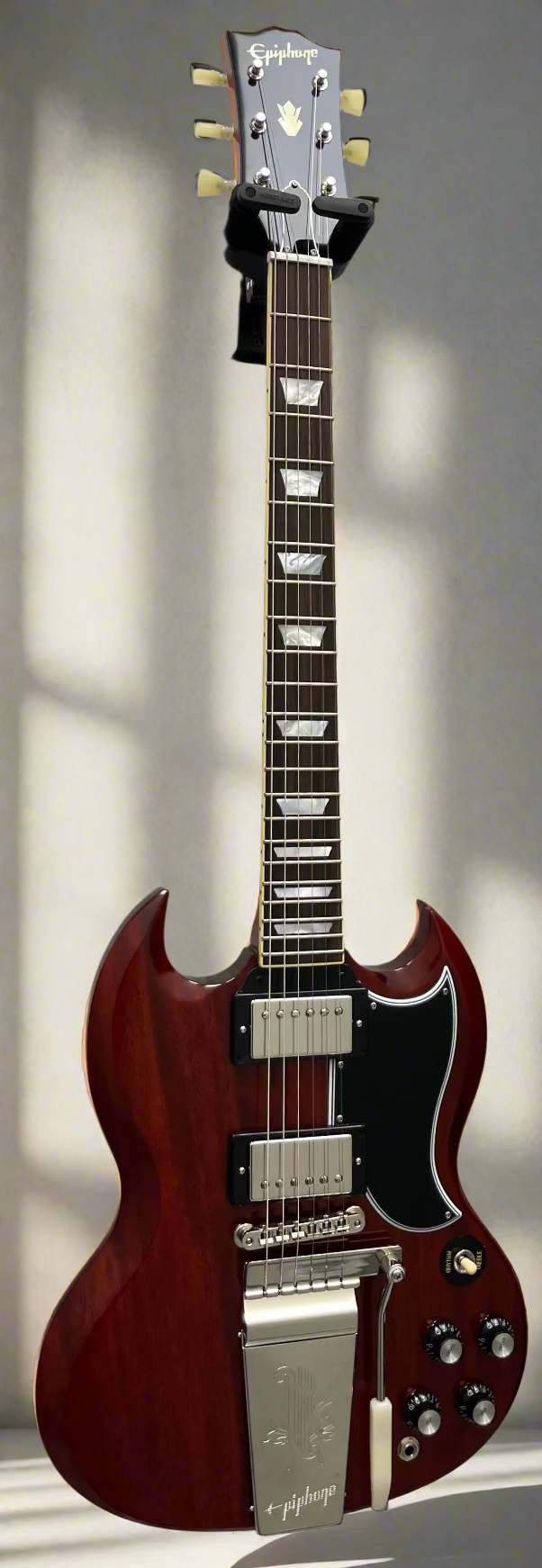Epiphone 1964 SG Standard Reissue Electric Guitar with Maestro Vibrola - Cherry Red ECSGR4CHNH SERIAL NUMBER 24121524433 - 7.6 LBS