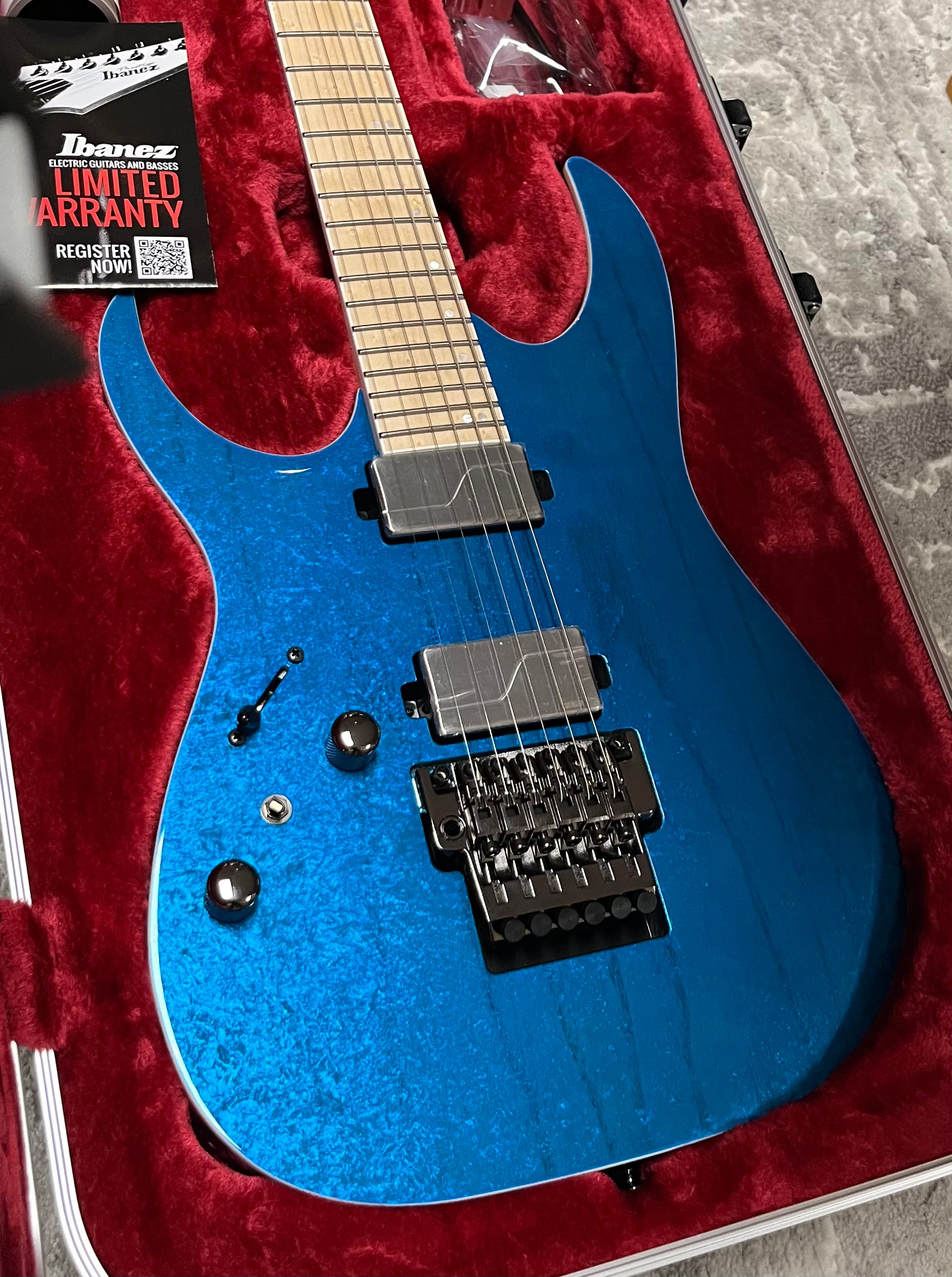 Ibanez Made In Japan Prestige RG5120 Left Handed FROZEN OCEAN RG5120MLFCN SERIAL NUMBER F2507677 - 8 LBS 3 OZ