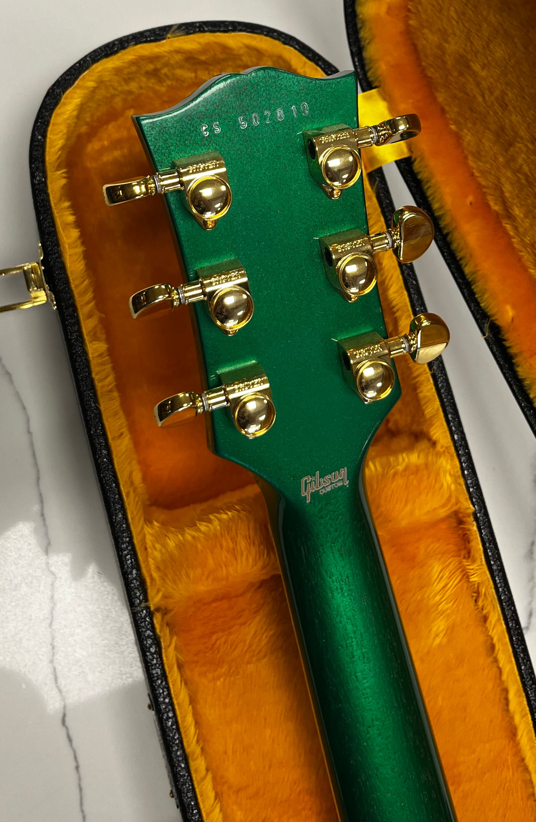 Gibson Custom Shop SG Custom 3-Pickup VOS Electric Guitar with Hardshell Case - TV Planet Green CUS24327 SERIAL NUMBER CS502819 - 7 LBS 6 OZ