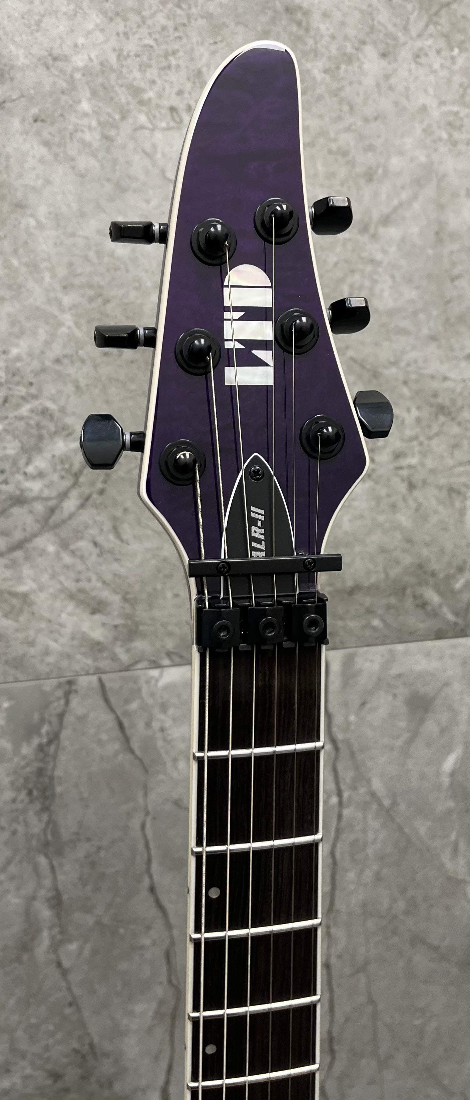 ESP LTD Andy LaRocque ALR-II Signature Electric Guitar - See thru Purple LALRIIQMSTP SERIAL NUMBER W25040911 - 8.4 LBS