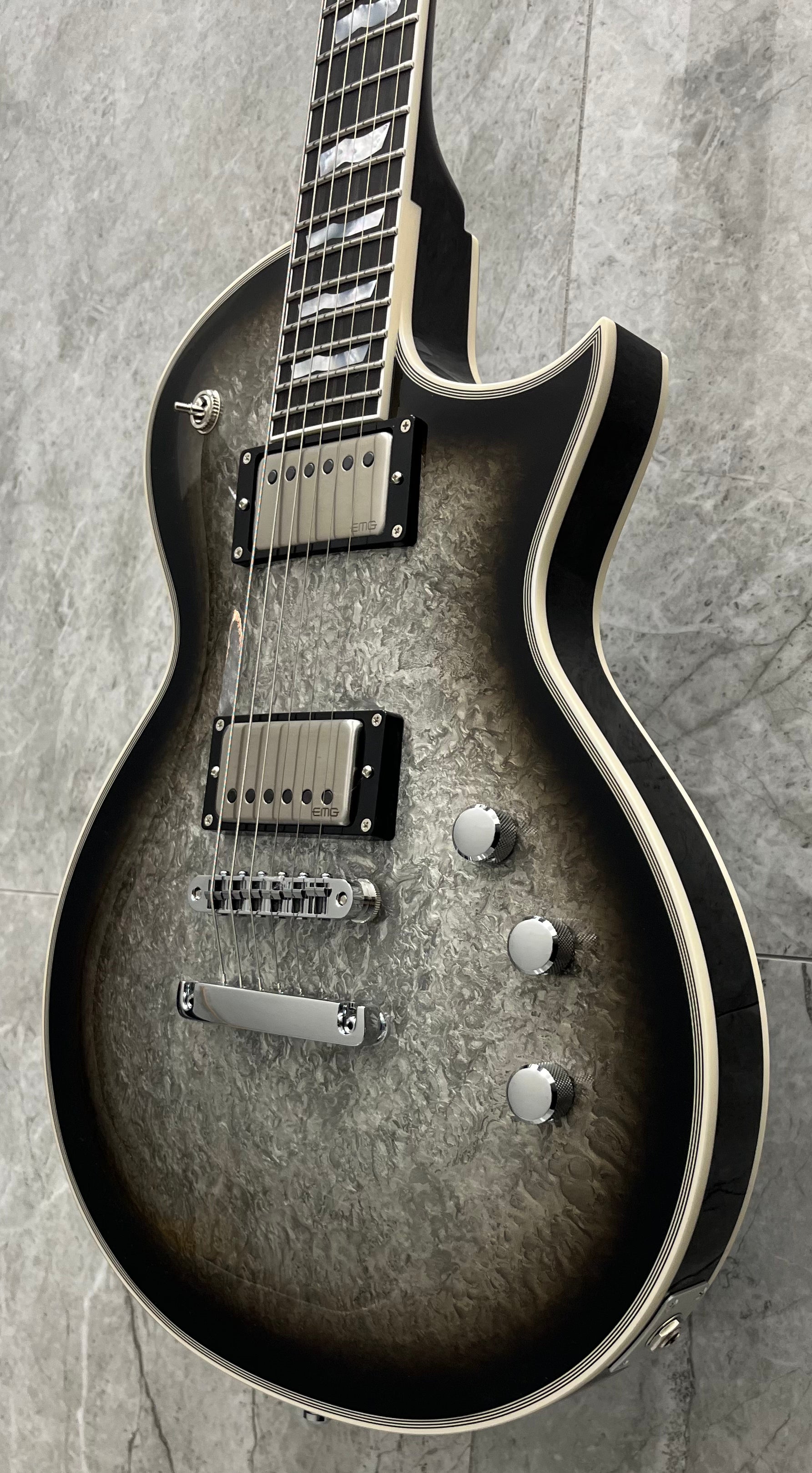 ESP ORIGINAL SERIES ECLIPSE CUSTOM SILVER LIQUID METAL BURST EECCTMSLMB SERIAL NUMBER E2440252 - 8 LBS 12 OZ