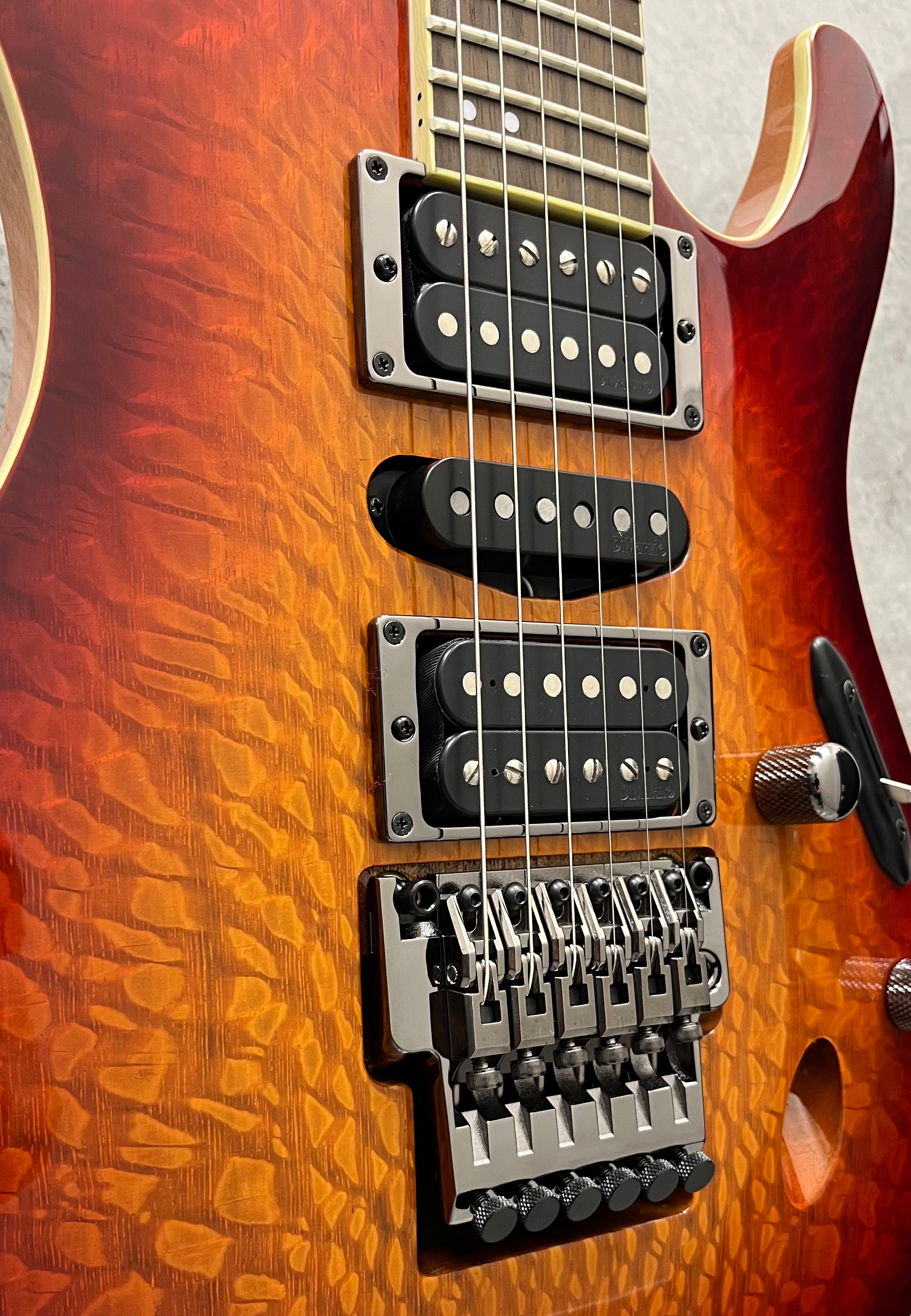 Ibanez MADE IN JAPAN S6570SKSTB Prestige S Electric Guitar with Silk Oak Top Sunset Burst SERIAL NUMBER F2410951 - 7.2 LBS