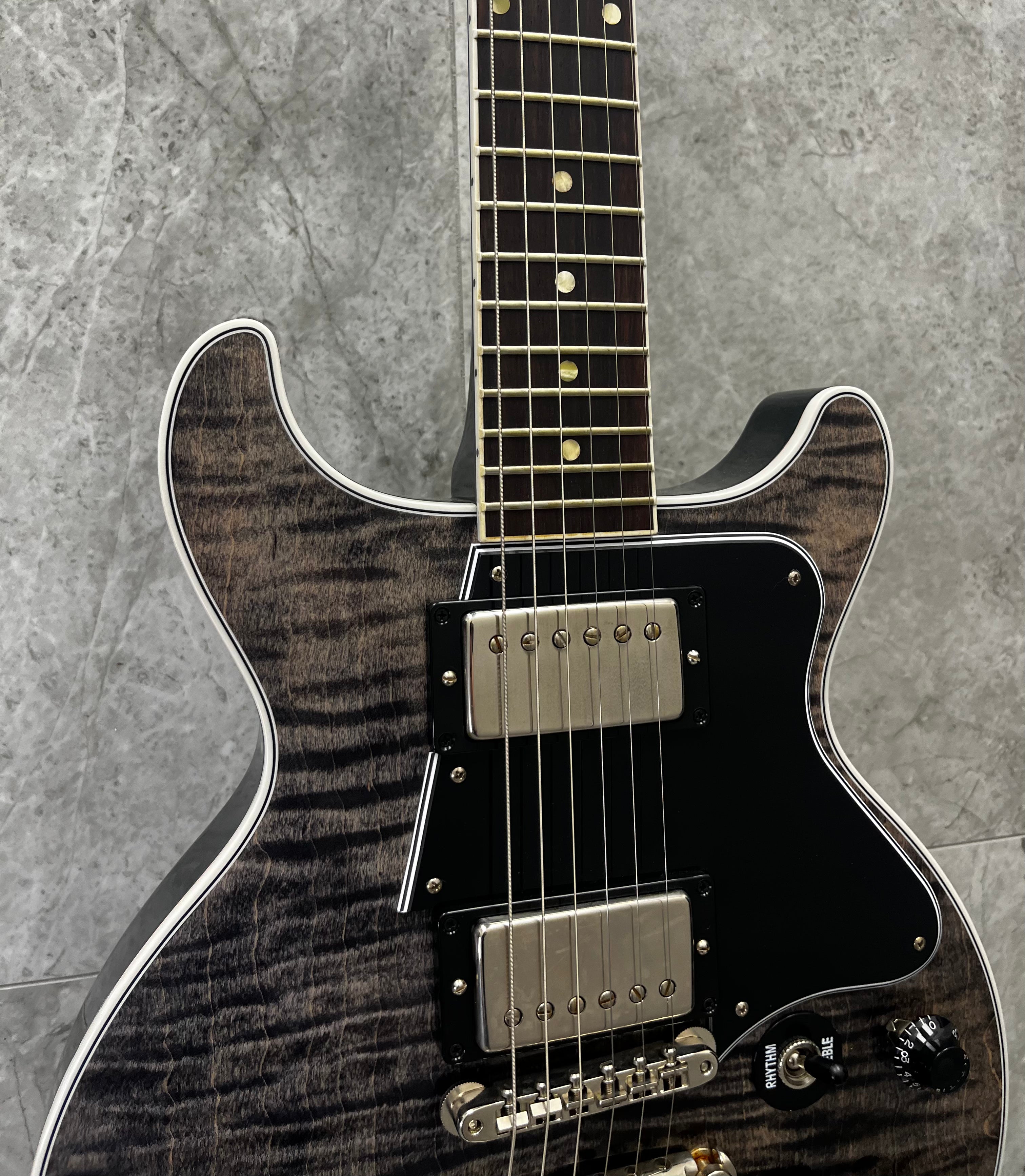 Gibson Custom Shop Les Paul Special Double Cut VOS Figured Electric Guitar - Trans Black CUS24256 SERIAL NUMBER CS501878 - 7 LBS 14 OZ
