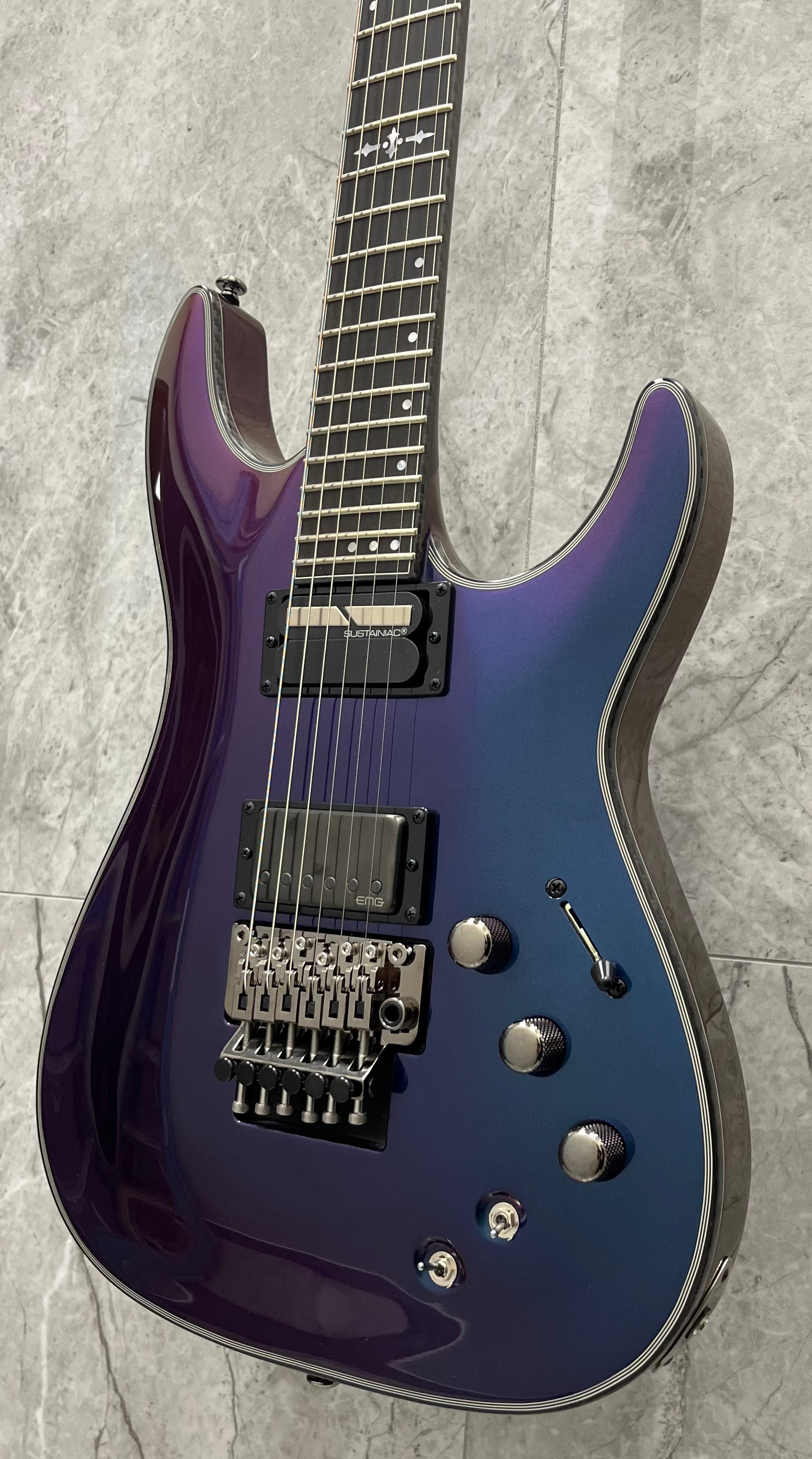 Schecter Hellraiser Hybrid C-1 FR S w/ sustainiac Ultra Violet 1955-SHC SERIAL NUMBER W24071661 - 8.0 LBS
