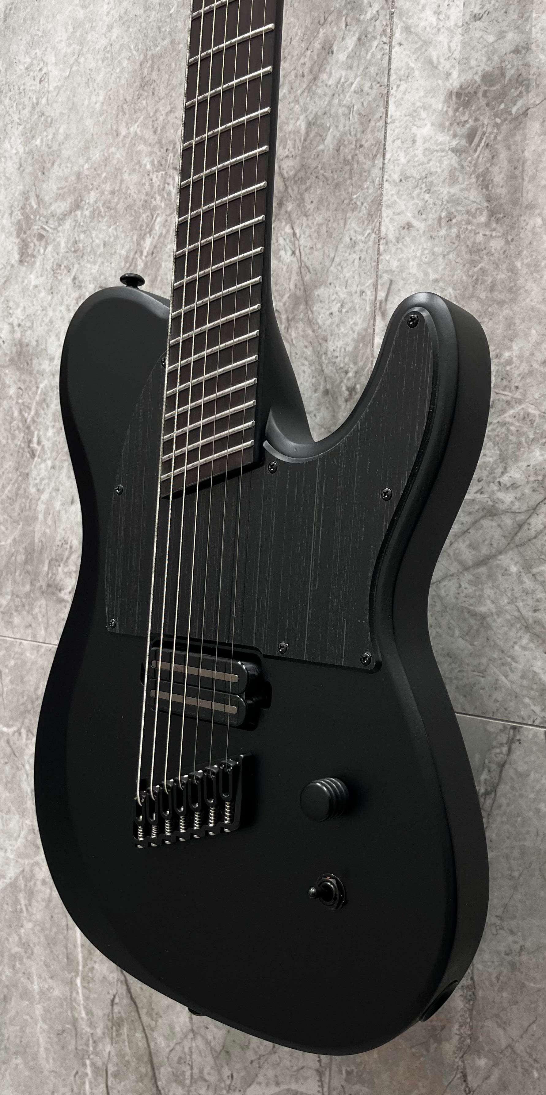 Schecter PT-7 Black Ops 7 String Multiscale Electric Guitar, Satin Black Open Pore 621-SHC SERIAL NUMBER W25110120 - 7 LBS 2 OZ