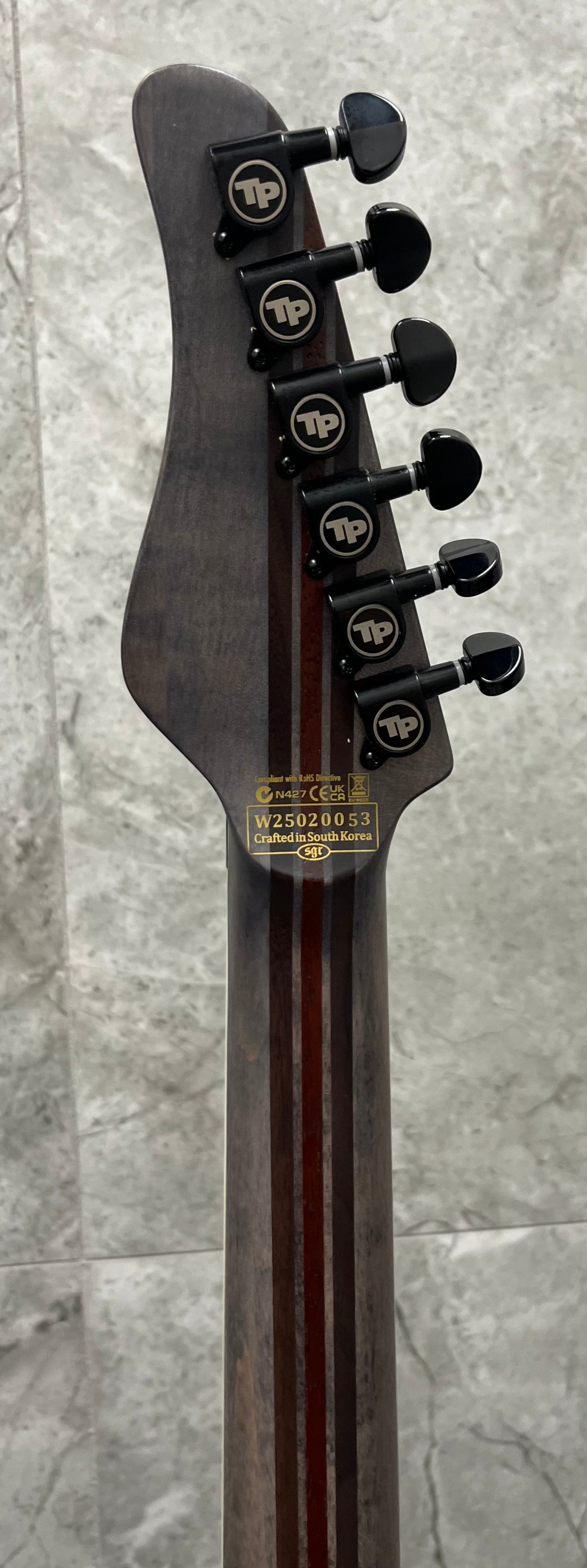 Schecter Pt 6 Fr S SLS ELITE Evil Twin w/ Sustainiac and Floyd Rose Satin Black 1383-SHC SERIAL NUMBER W25020053 - 8.6 LBS