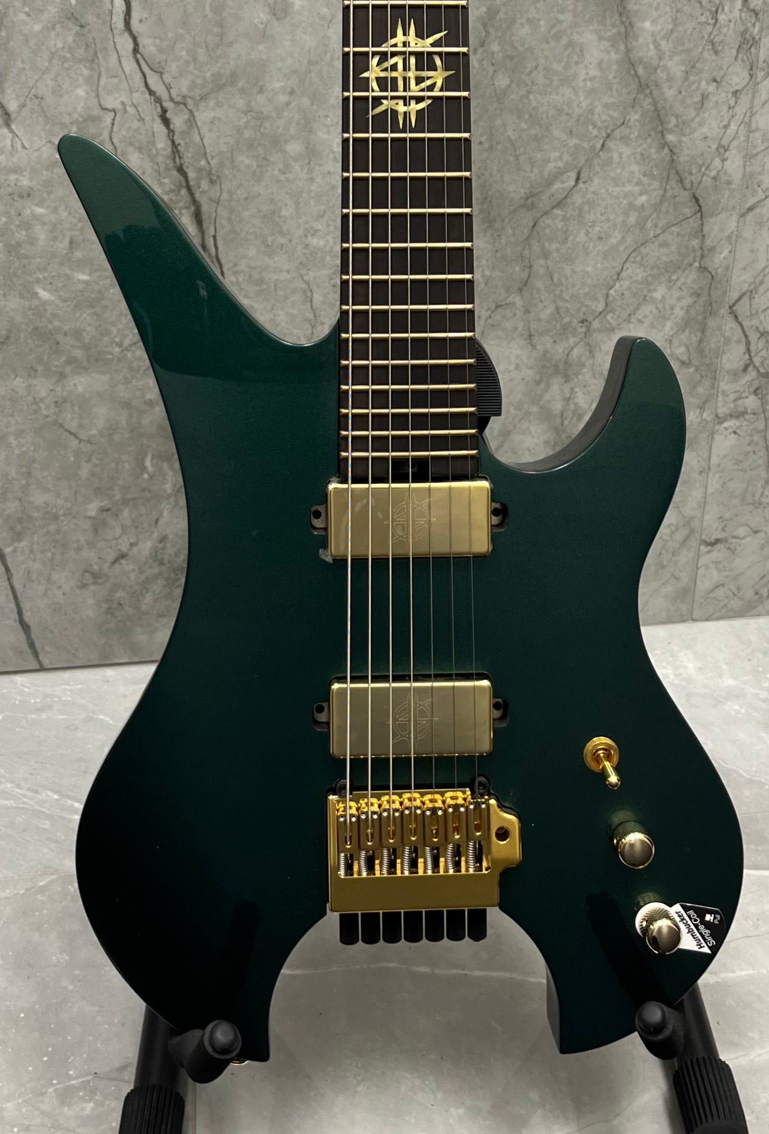 SCHECTER SYNYSTER GATES CUSTOM-7 TR HEADLESS 7 STRING OAK GREEN METALLIC 2111-SHC