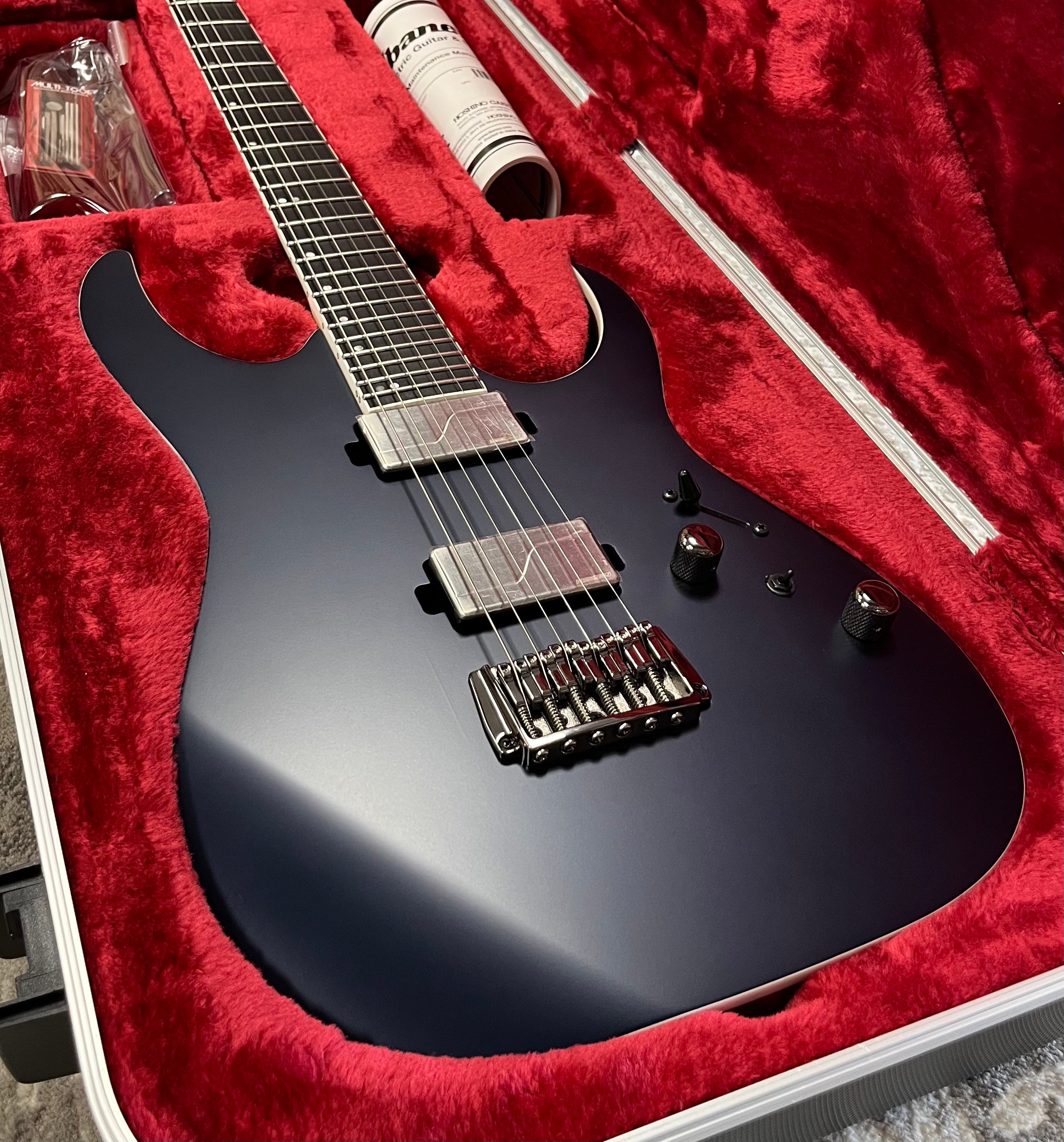 Ibanez RG5121DBF Prestige MADE IN JAPAN Series Electric Guitar W/ HARD SHELL CASE - Dark Tide Blue Flat SERIAL NUMBER F2506506 - 8.4 LBS