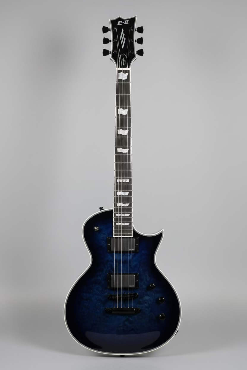 ESP E-II EII Eclipse Electric Guitar, Reindeer Blue EIIECQMRDB SERIAL NUMBER ES7645253 - 8 LBS 3 OZ