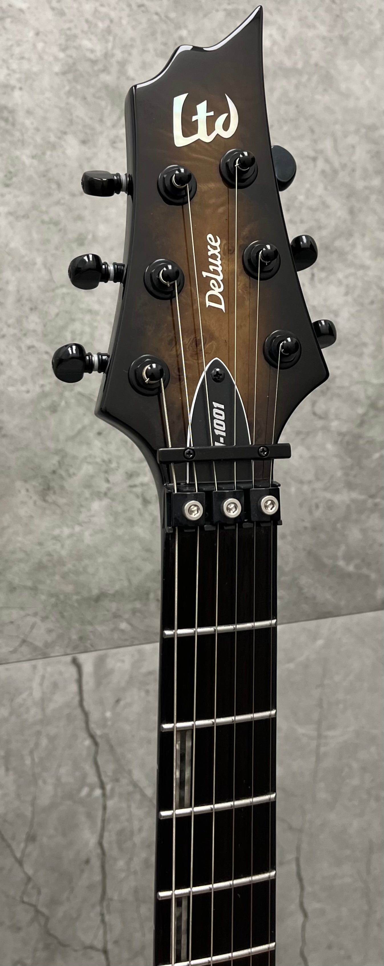 ESP LTD H-1001FR H1001 Floyd Rose Electric Guitar Black Natural Burst LH1001FRBPBLKNB