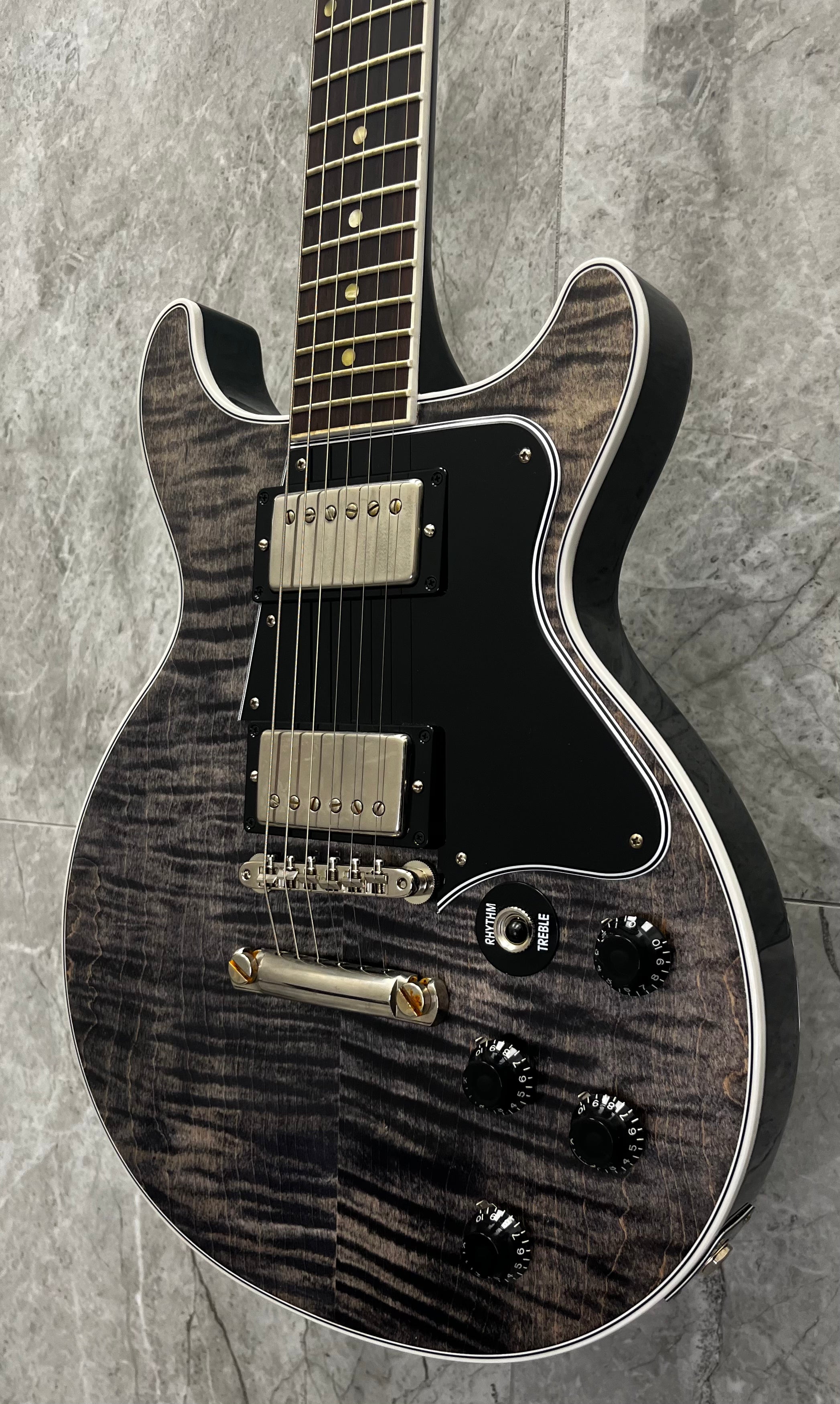 Gibson Custom Shop Les Paul Special Double Cut VOS Figured Electric Guitar - Trans Black CUS24256 SERIAL NUMBER CS501878 - 7 LBS 14 OZ