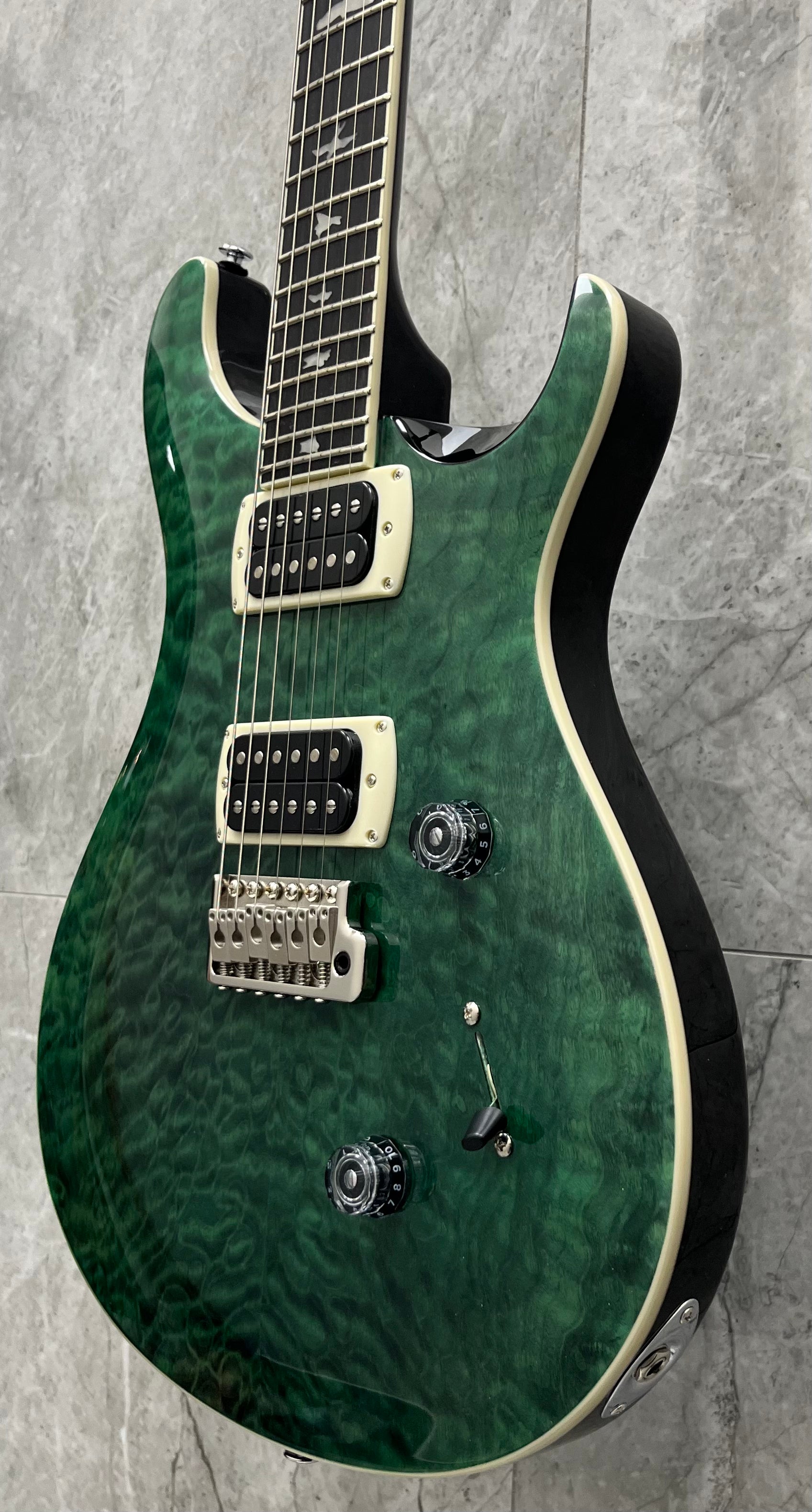 PRS Guitars SE Custom 24 Quilt Electric Guitar with Gig Bag - Teal Black 115978::TK SERIAL NUMBER CTIH061684 - 7 LBS 11 OZ