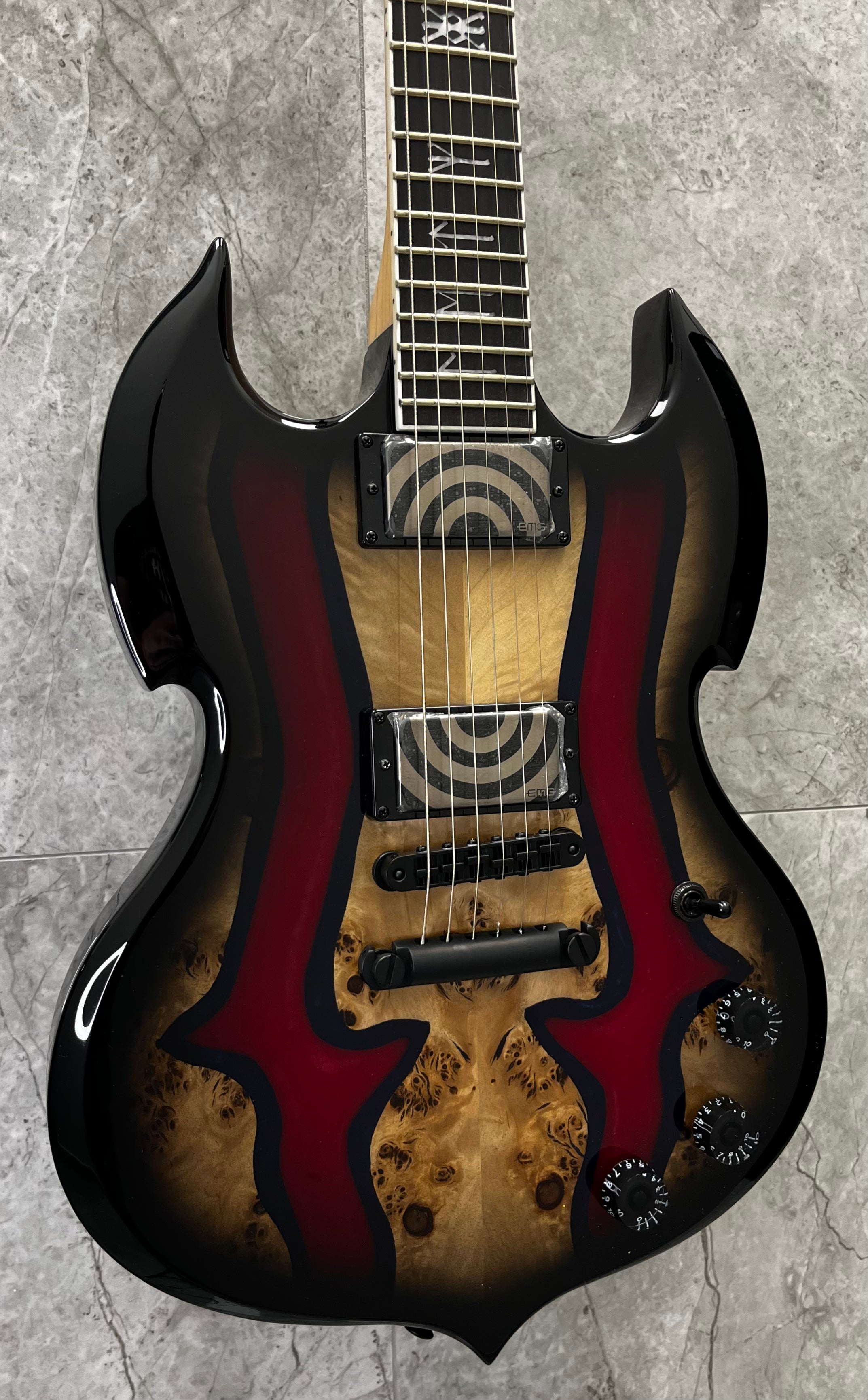 WYLDE AUDIO BARBARIAN SPECIAL EDITION BLOOD RIVER BURL 4593-SHC SERIAL NUMBER WA26040115 - 8 LBS 15 OZ