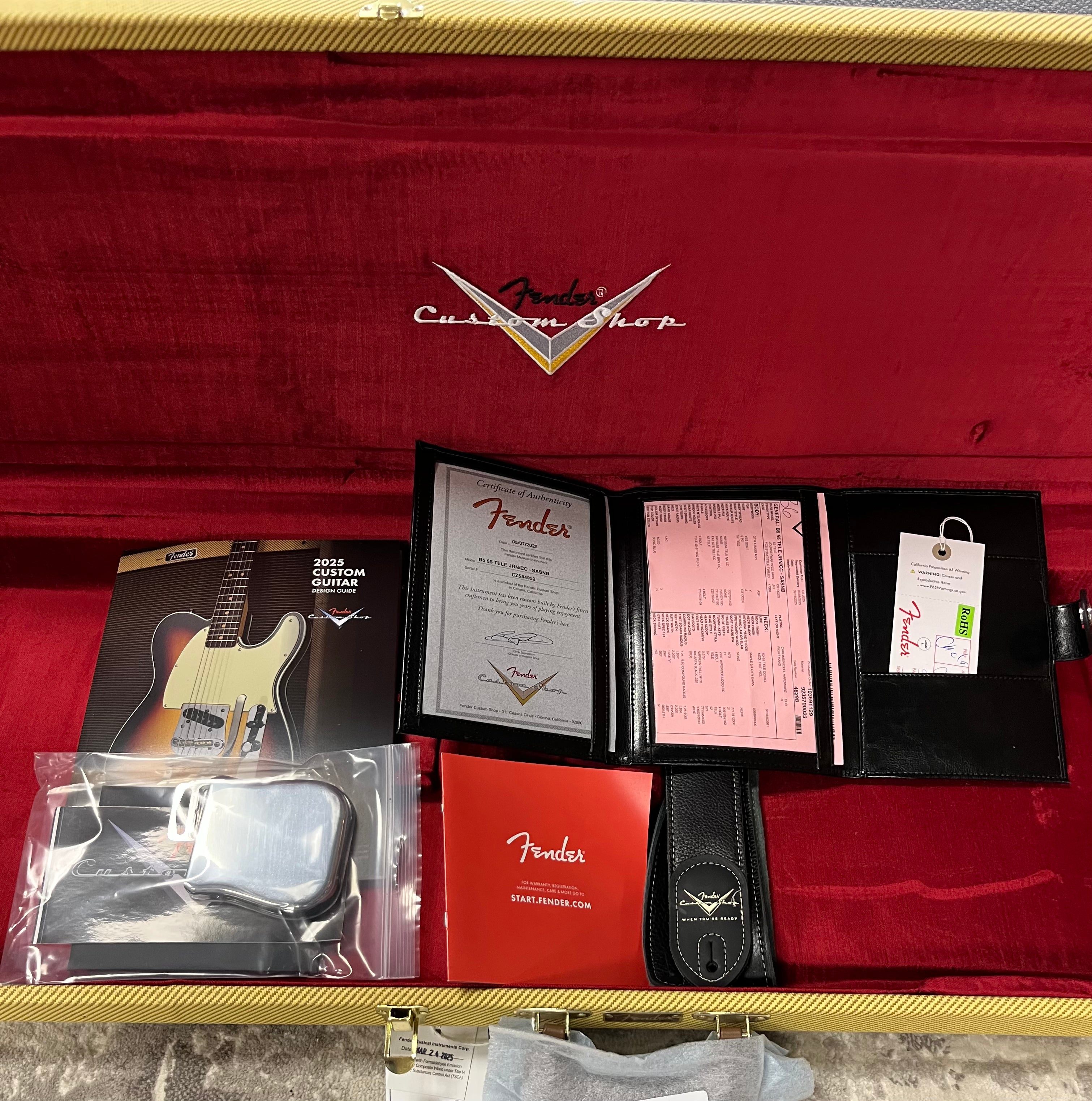 Fender USA Custom Shop 1955 Telecaster Journeyman Relic with Closet Classic Hardware, 1-Piece Quartersawn Maple Neck, Super Aged Sonic Blue 9235700023 SERIAL NUMBER CZ584952 - 7.0 LBS