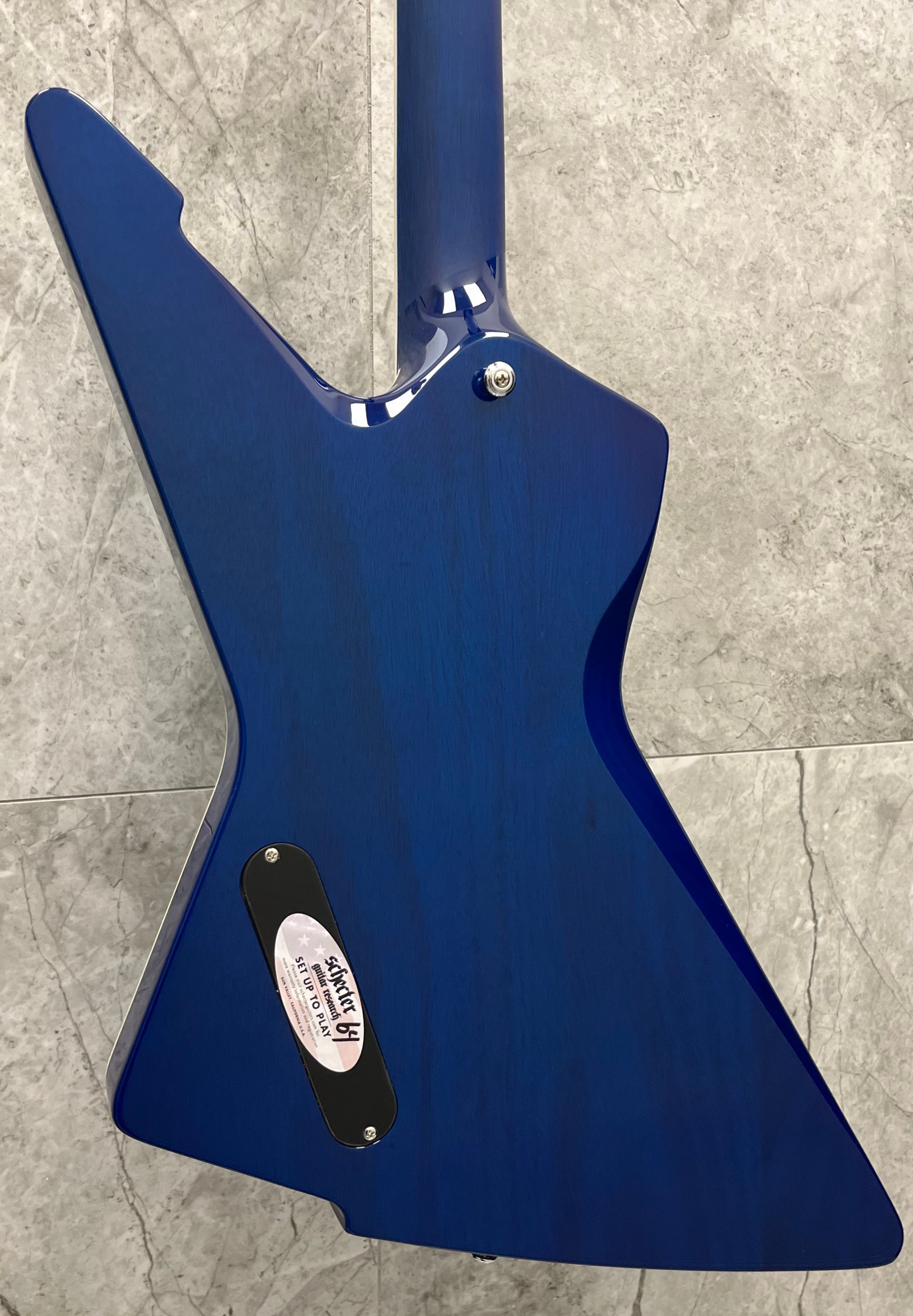 Schecter E-1 Electro-Resin Transparent Blue 603-SHC SERIAL NUMBER W24110518 - 7.2 LBS