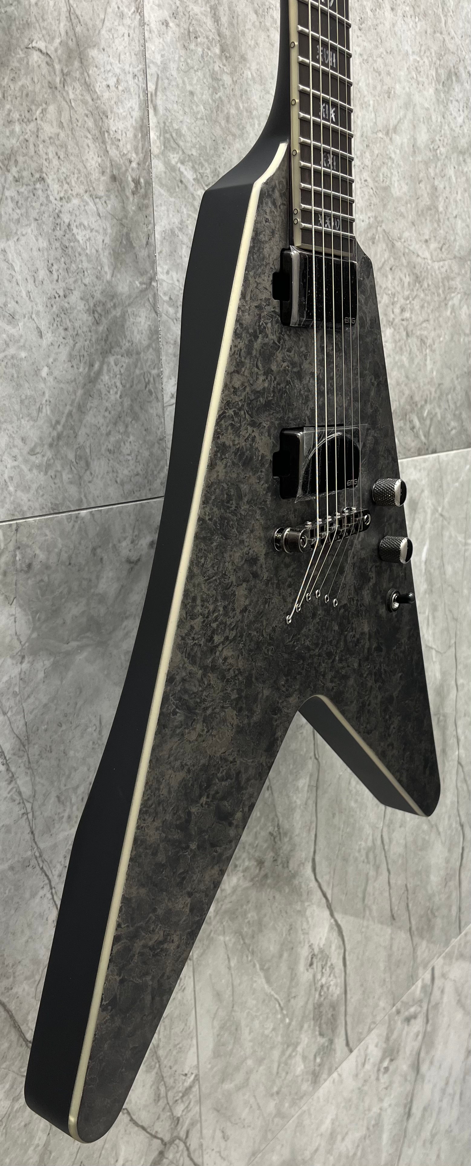 Schecter Juan of the Dead V-1 Electric Guitar, Black Reign 914-SHC SERIAL NUMBER W22120233 - 6.8 LBS