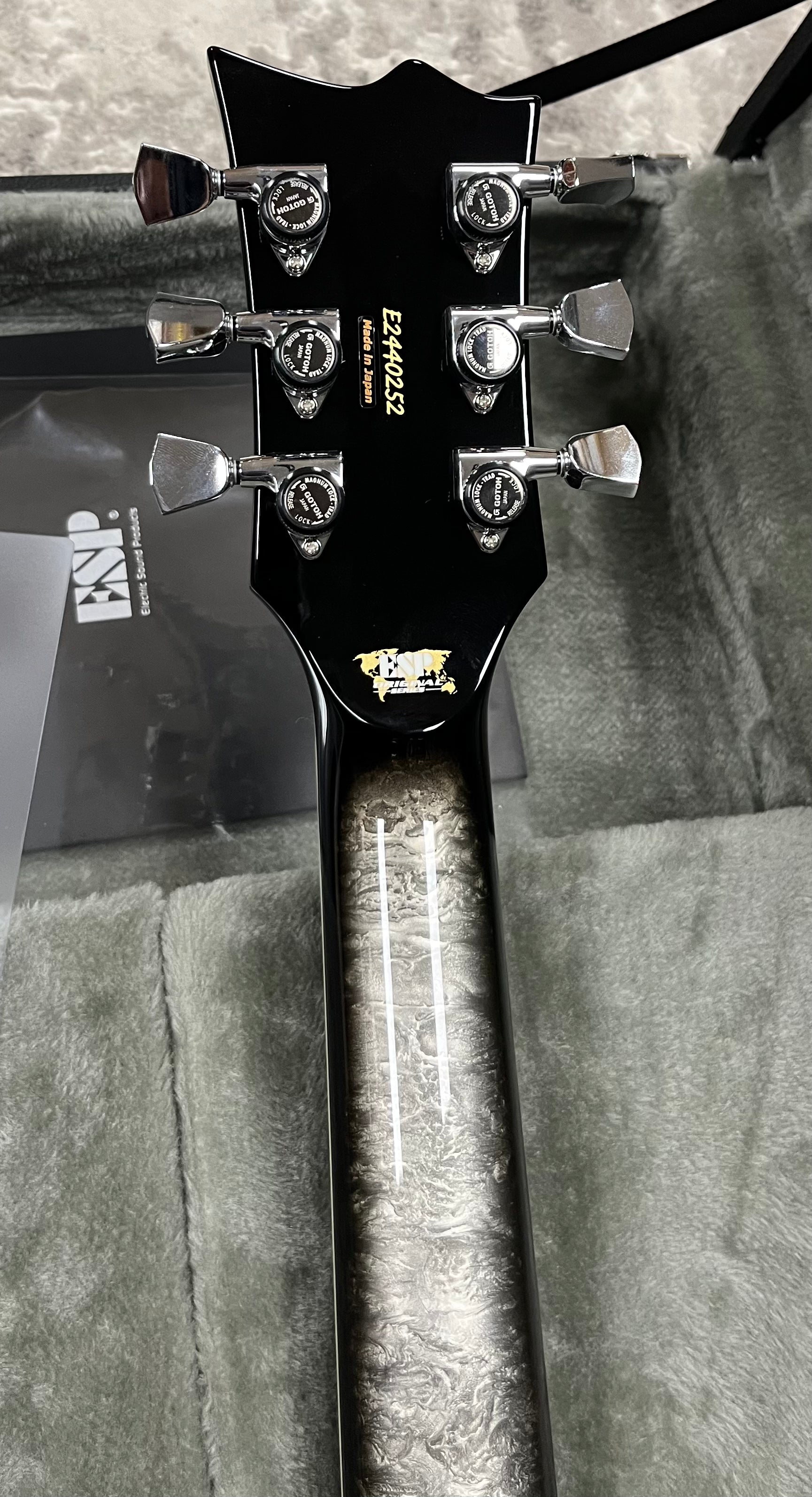 ESP ORIGINAL SERIES ECLIPSE CUSTOM SILVER LIQUID METAL BURST EECCTMSLMB SERIAL NUMBER E2440252 - 8 LBS 12 OZ