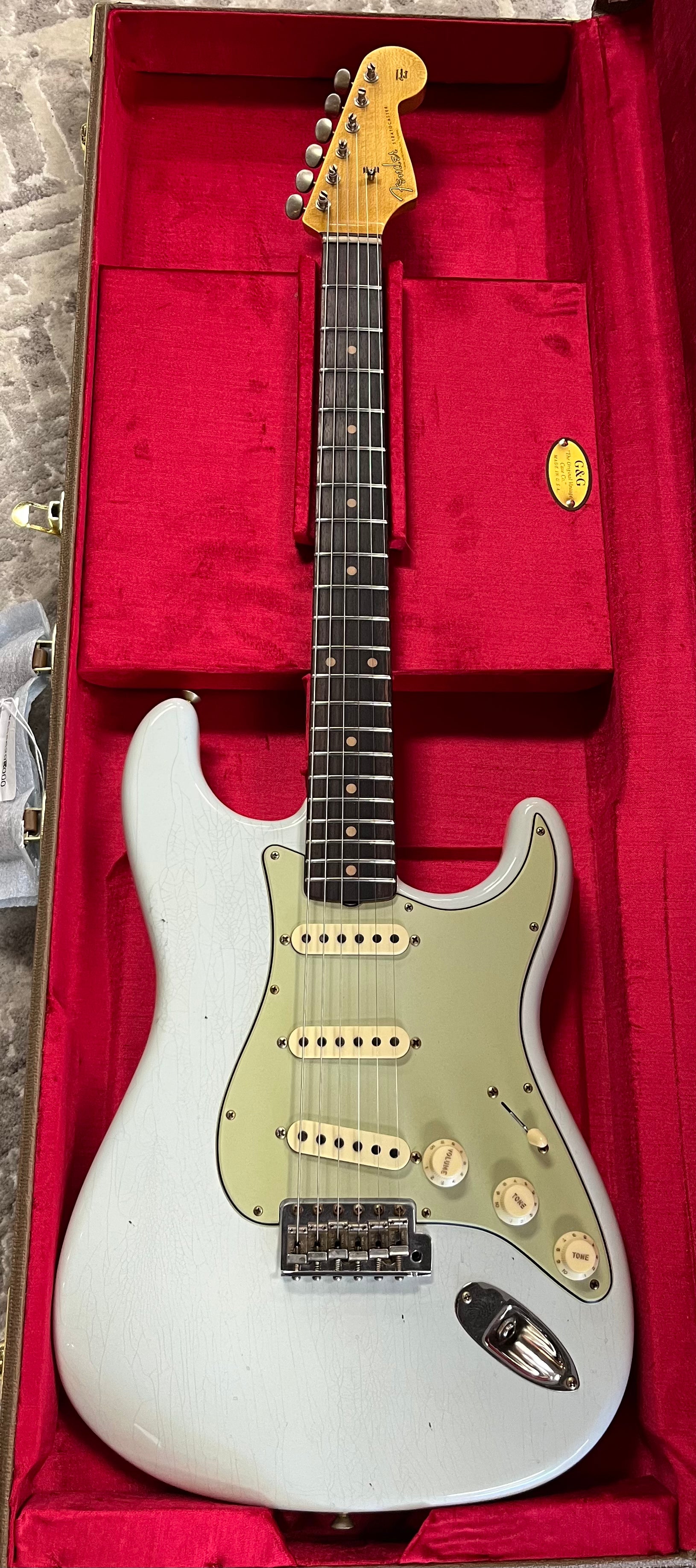 Fender USA Custom Shop 1959 Stratocaster Journeyman Relic 3A Rosewood Fingerboard, Super Faded Aged Sonic Blue 9236091089 SERIAL NUMBER CZ585865 - 7.8 LBS