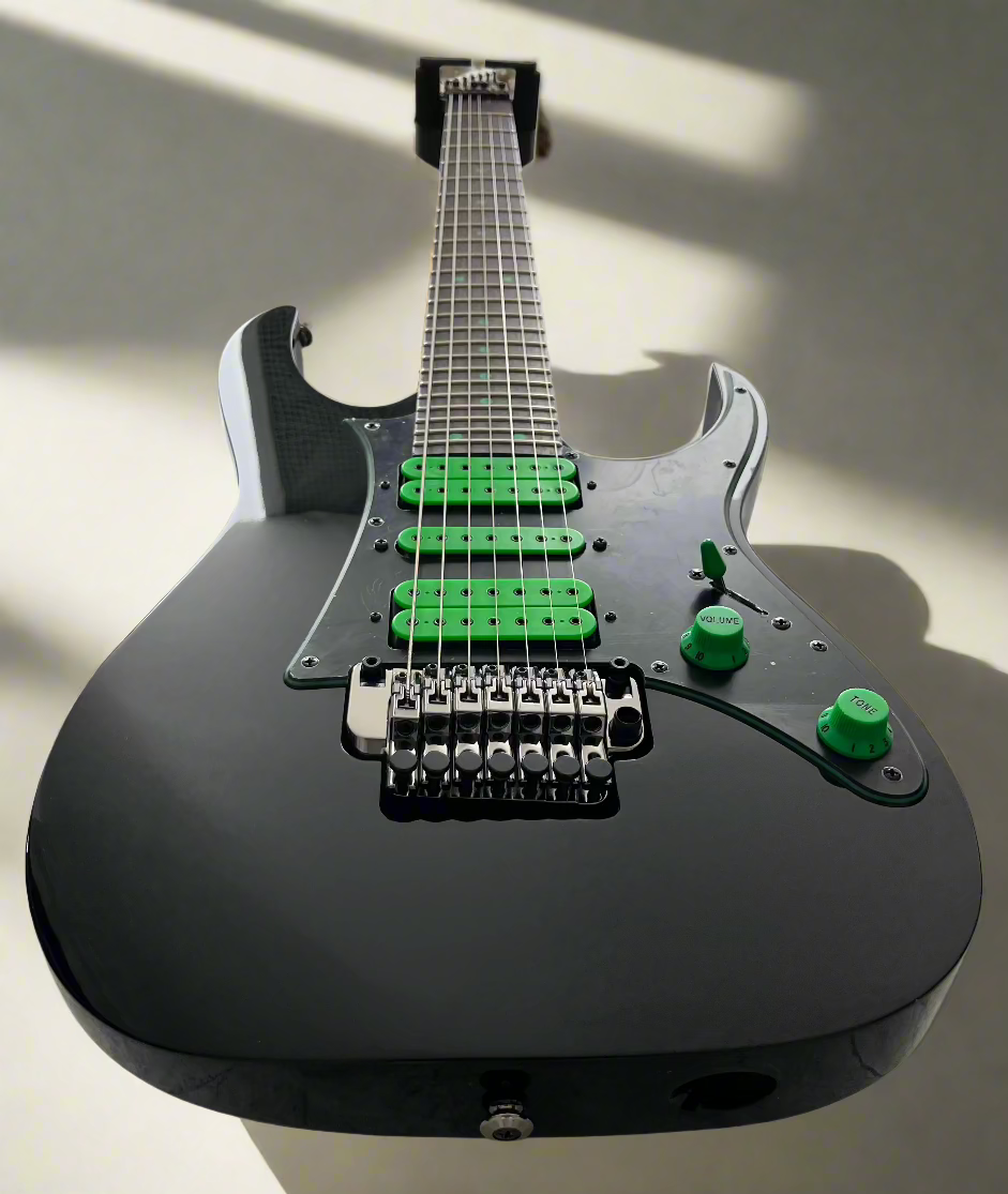 Ibanez UV70PBK Jem / Universe Steve Vai 7 String Signature Model Black SERIAL NUMBER I230700611 - 7.8 LBS