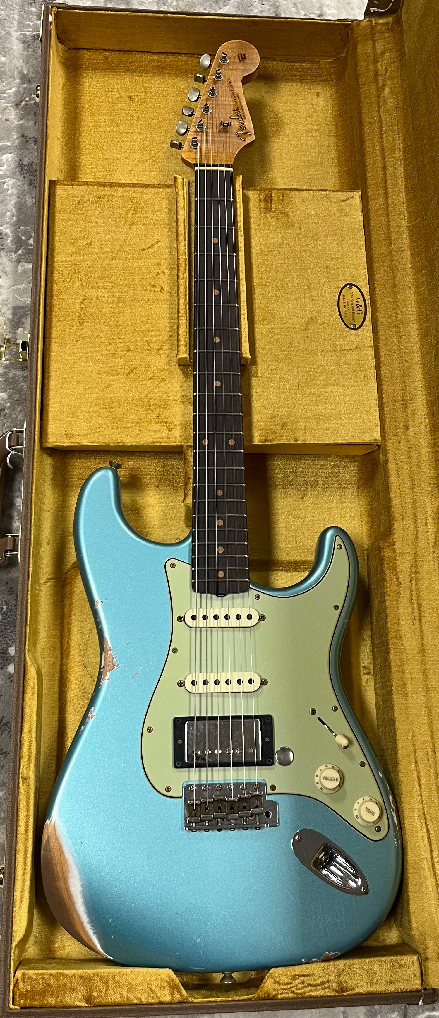 FENDER CUSTOM SHOP Limited Edition 59 Stratocaster HSS Relic Rosewood Fingerboard, Daphne Blue Metallic 9235700071 SERIAL NUMBER CZ587410 - 7.6 LBS