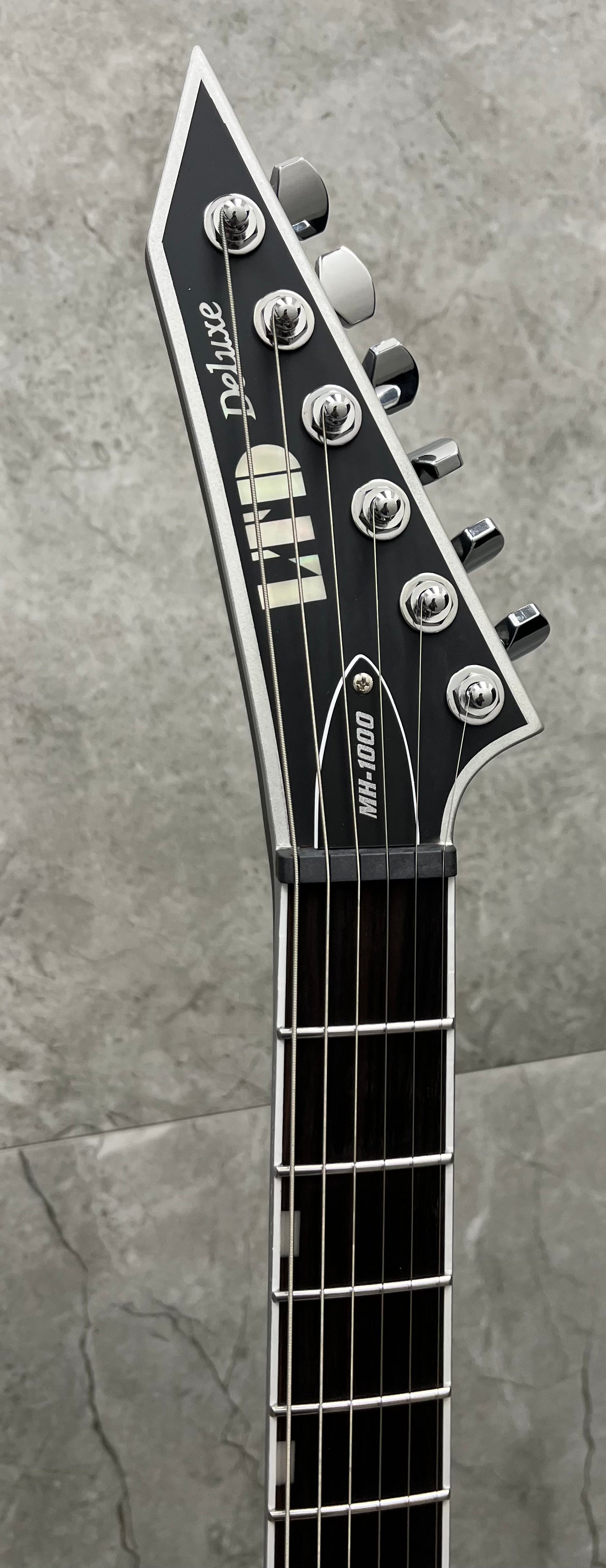 ESP LTD MH-1000NT MH1000 Electric Guitar W/ Fishman Fluence Pickups - Black  Satin BOLD BINDING LMH1000NTBBBLKS SERIAL NUMBER W25060139 - 7 LBS 4 OZ