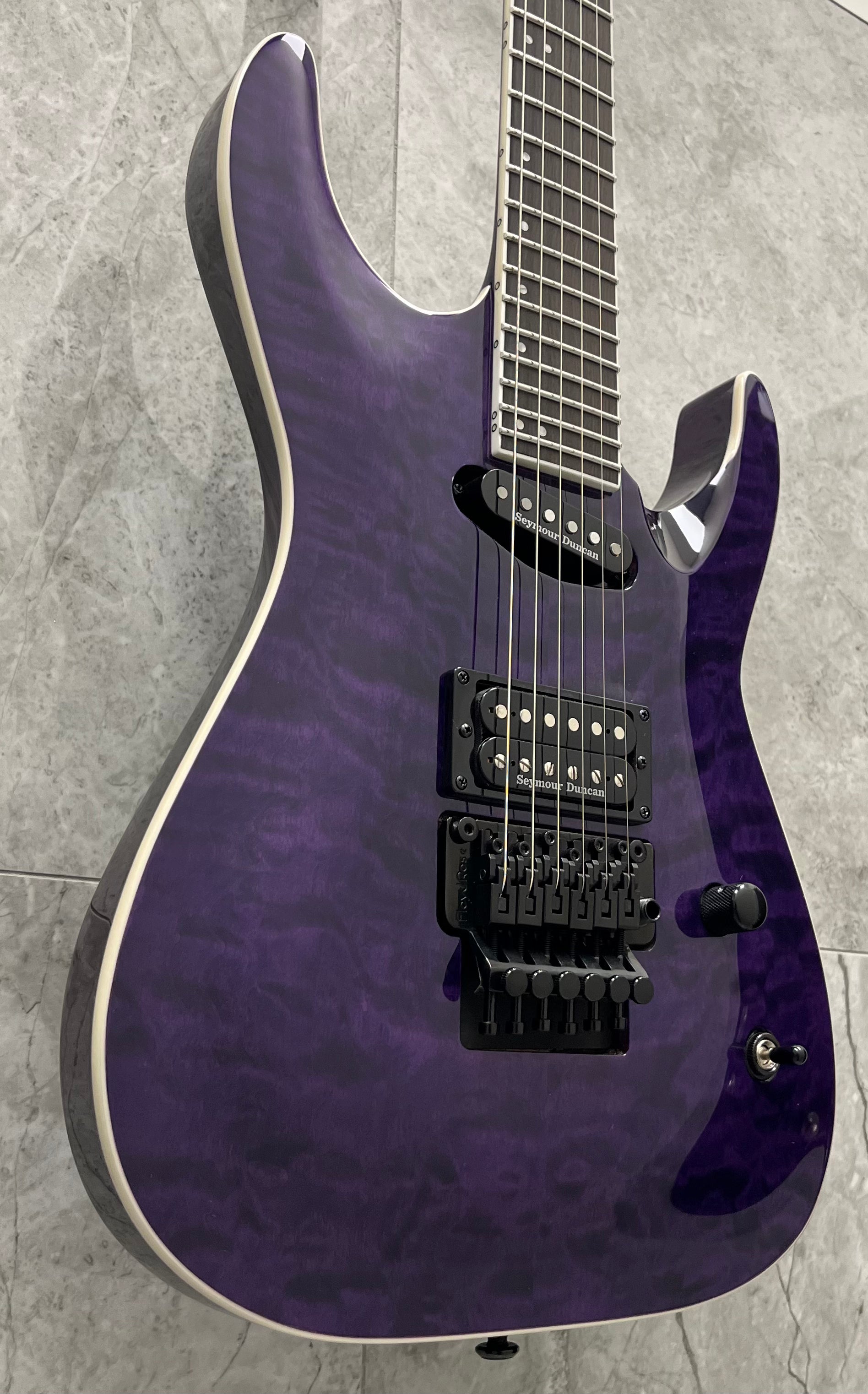 ESP LTD Andy LaRocque ALR-II Signature Electric Guitar - See thru Purple LALRIIQMSTP SERIAL NUMBER W25040911 - 8.4 LBS