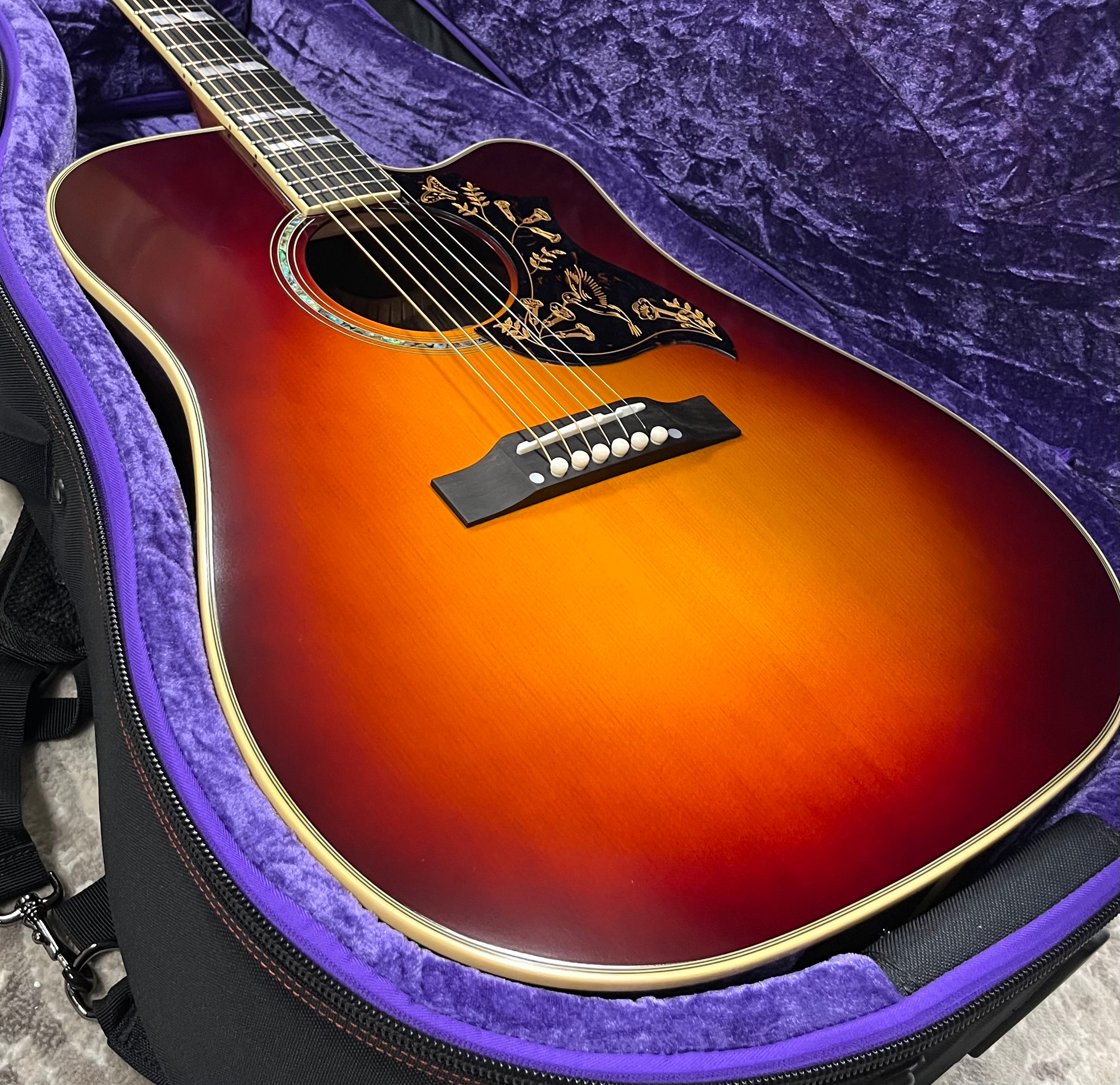 Epiphone Inspired by Gibson Custom Hummingbird Deluxe EC ECHBDECABGH Autumn Burst