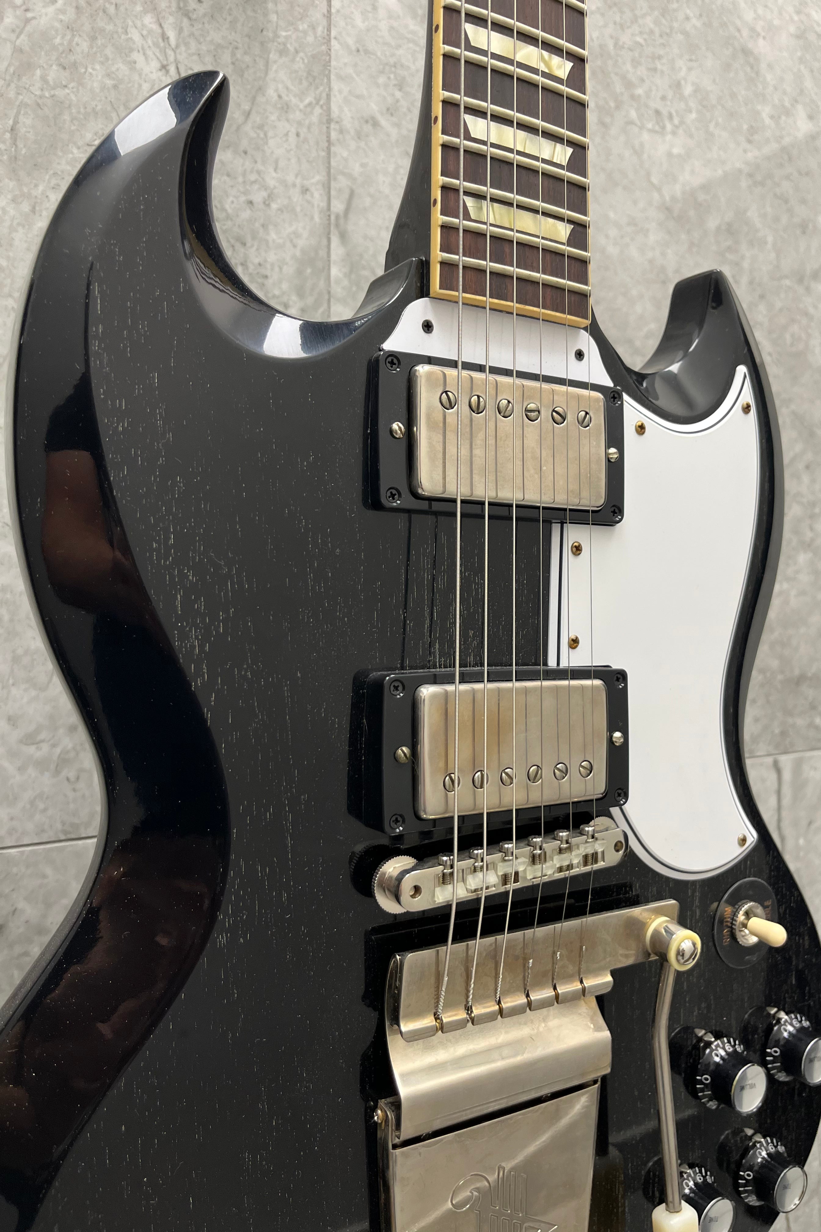 Gibson Custom Shop 1964 SG Standard Electric Guitar with Hardshell Case - Silver Fox VOS SGSR64PSL22418