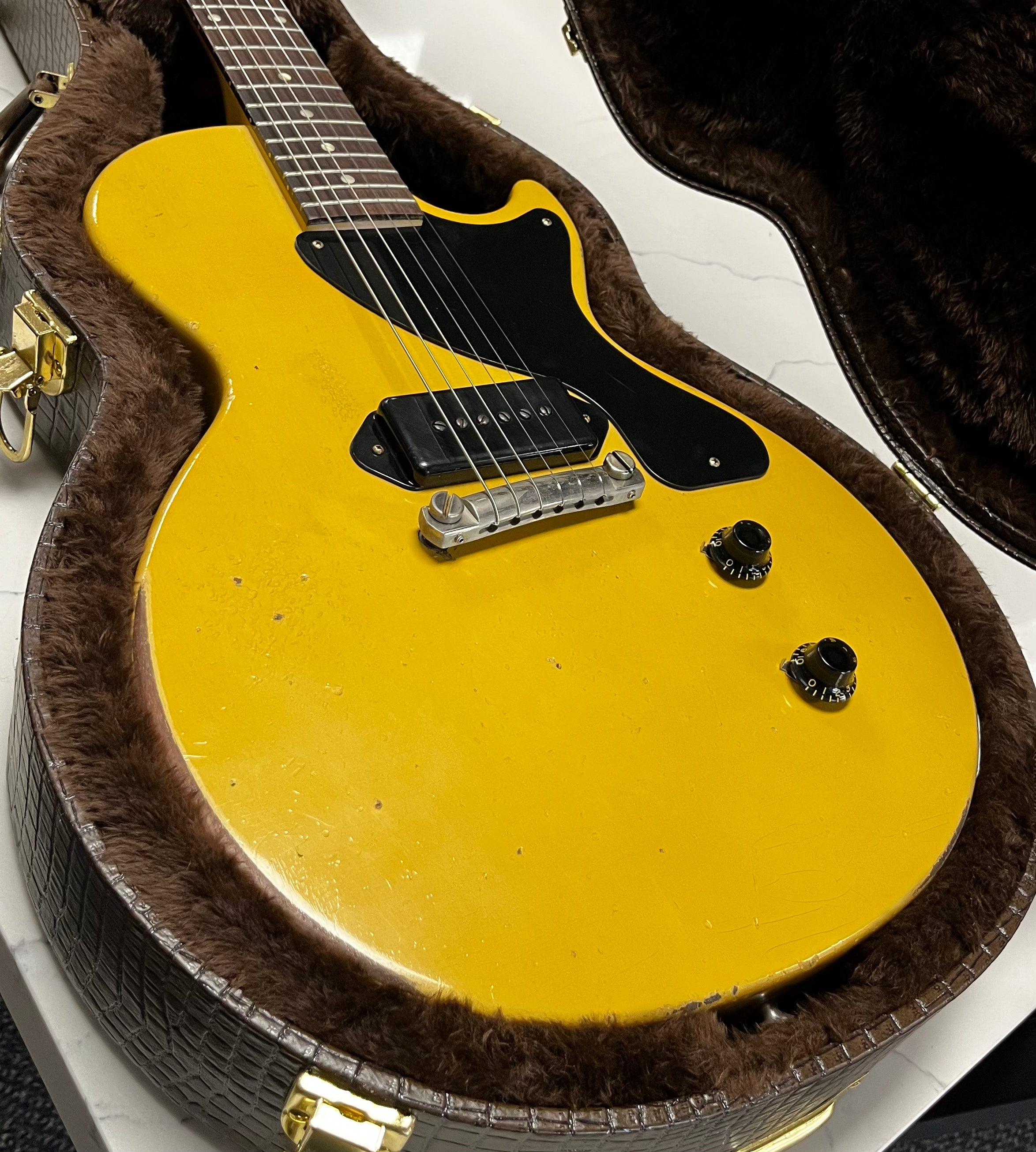 Gibson Custom Shop Murphy Lab 1957 Les Paul Junior Single Cut TV Yellow Heavy Aged - TV Yellow LPJRSC57HATVNH SERIAL NUMBER 741278 - 7 LBS 9 OZ