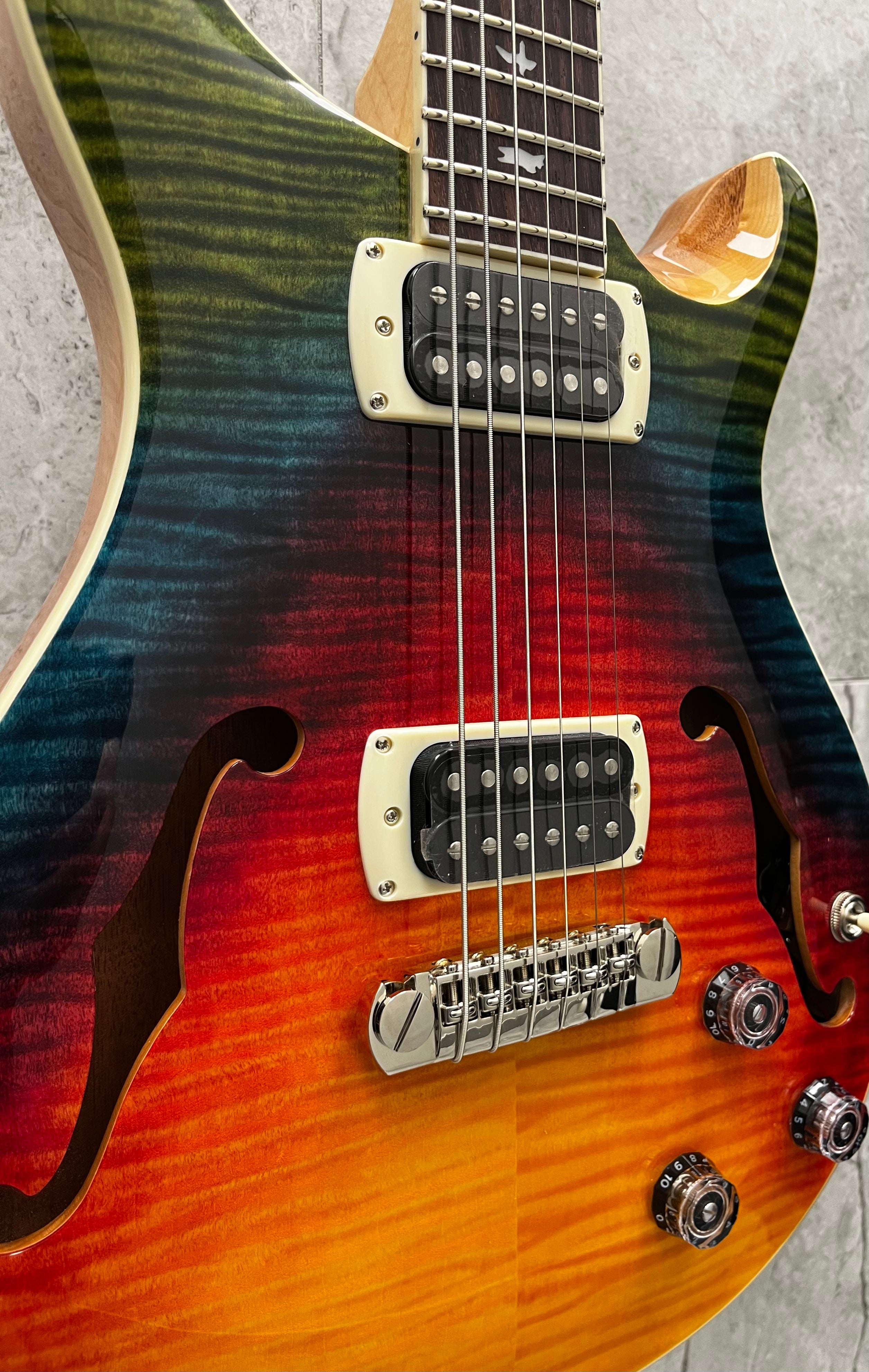 PRS Guitars SE Ed Sheeran Hollowbody I Piezo Baritone Electric Guitar with Gigbag - Kaleidoscope 117232::1E SERIAL NUMBER CTII010885 - 6 LBS 13 OZ