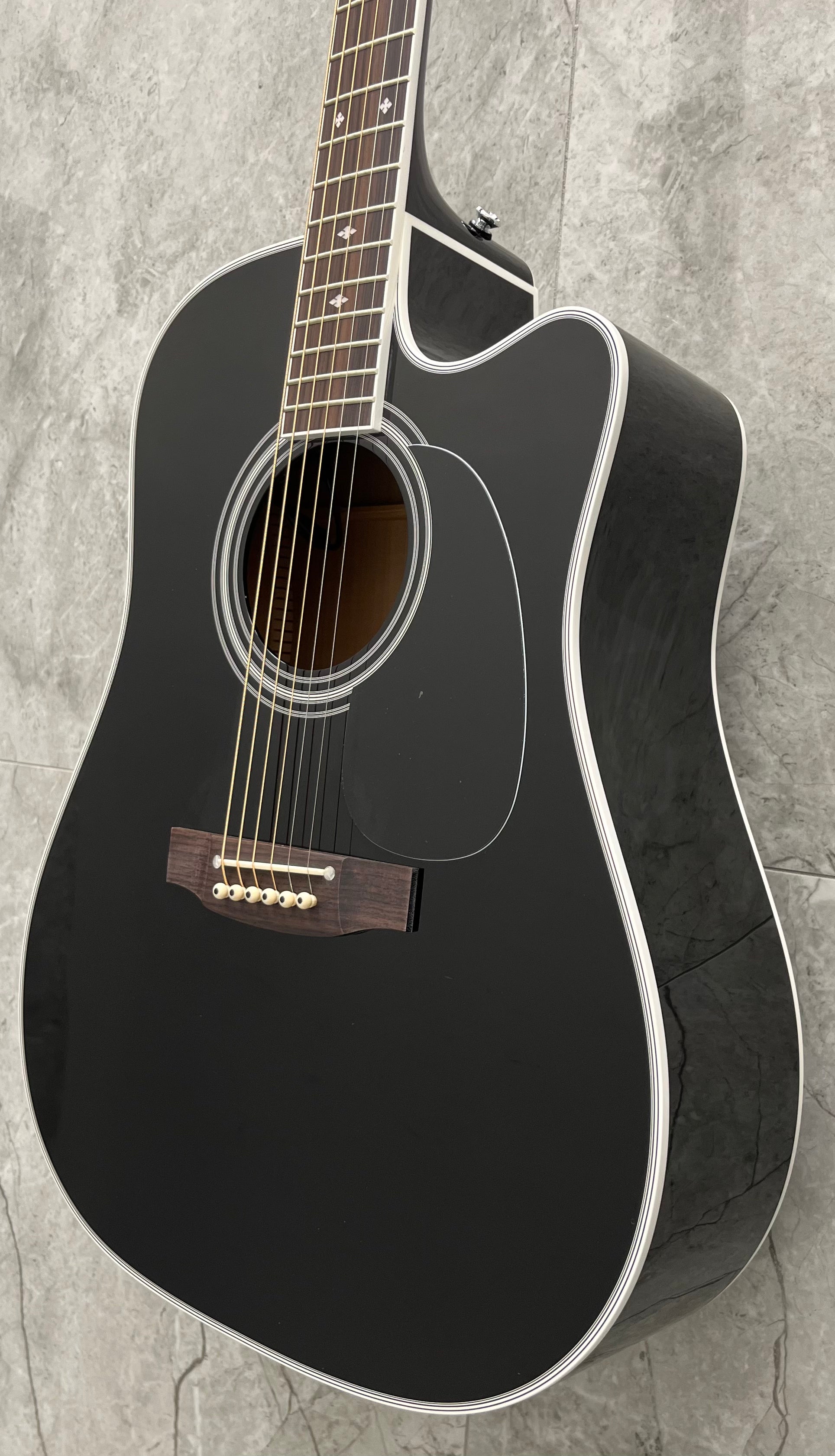 Takamine Pro Series Made in Japan EF341SC Dreadnought Acoustic Electric Guitar, Black with Case