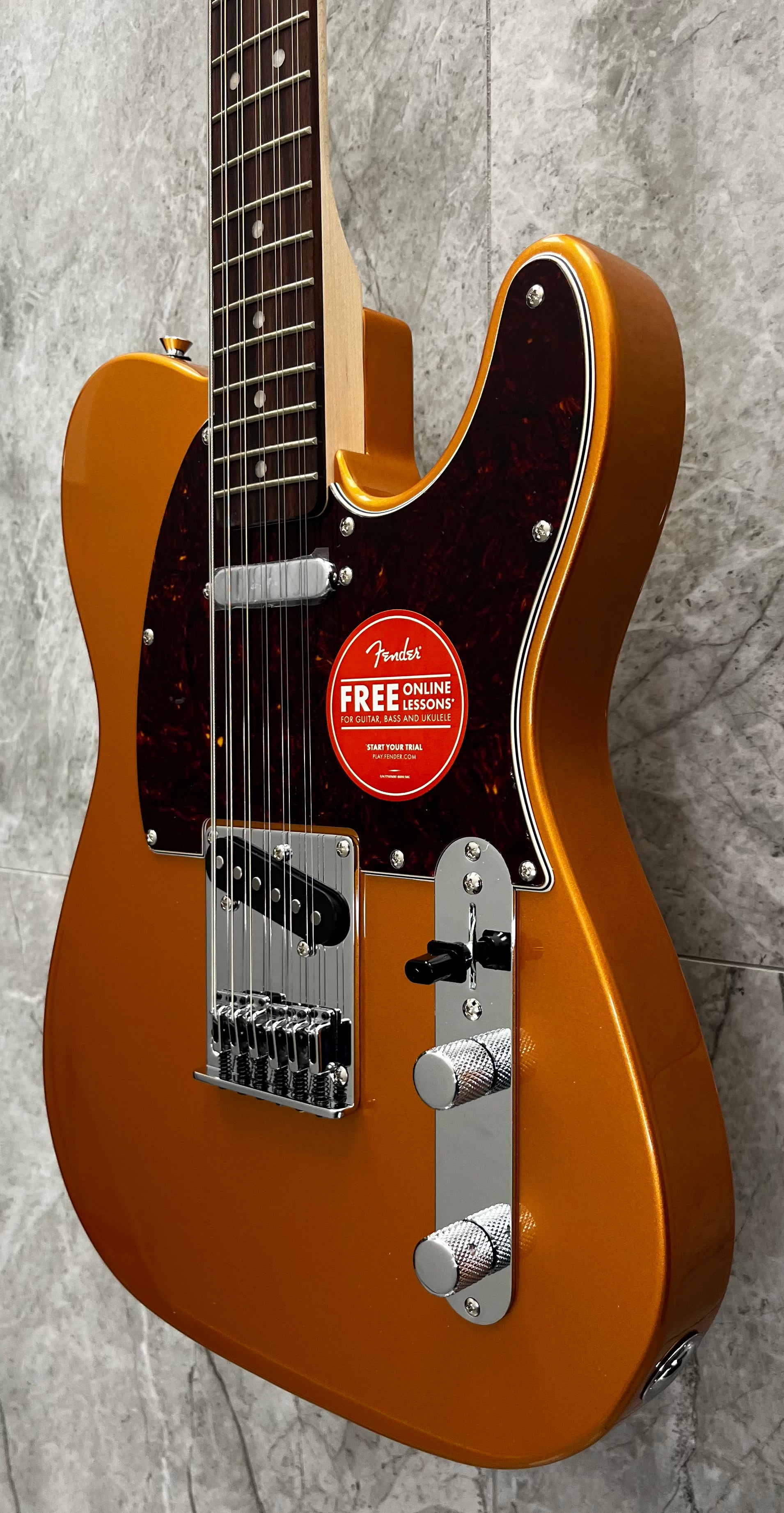 SQUIER Paranormal Troy Van Leeuwen Telecaster XII Tortoiseshell Pickguard, Copper 0371030594 SERIAL NUMBER CYKD26003197 - 7 LBS 12 OZ