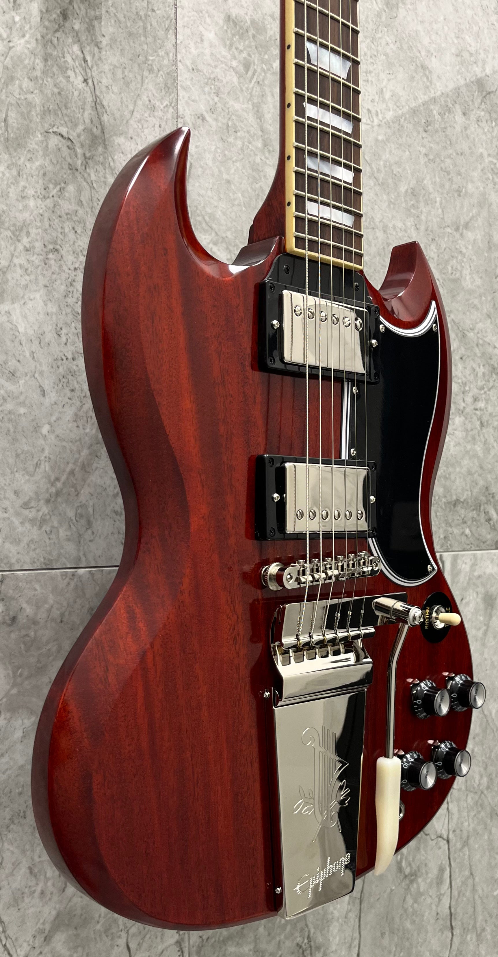 Epiphone 1964 SG Standard Reissue Electric Guitar with Maestro Vibrola - Cherry Red ECSGR4CHNH SERIAL NUMBER 24121524433 - 7.6 LBS