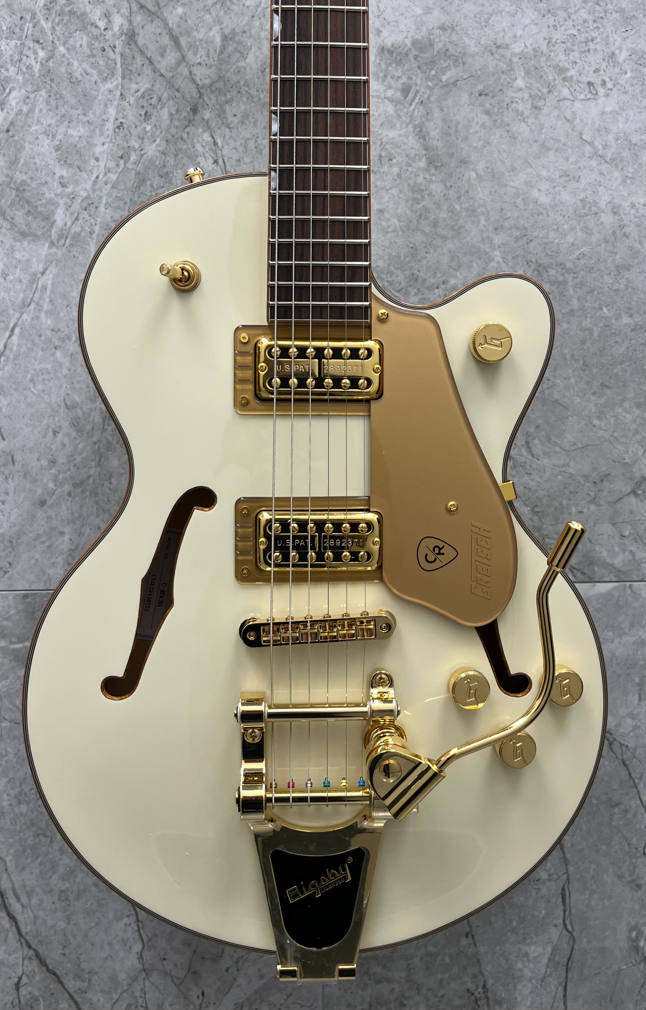 Gretsch Electromatic Chris Rocha Broadkaster Jr. Center Block, Rosewood Fingerboard, Vintage White 2509701653 SERIAL NUMBER CYGC23110721 - 7.0 LBS