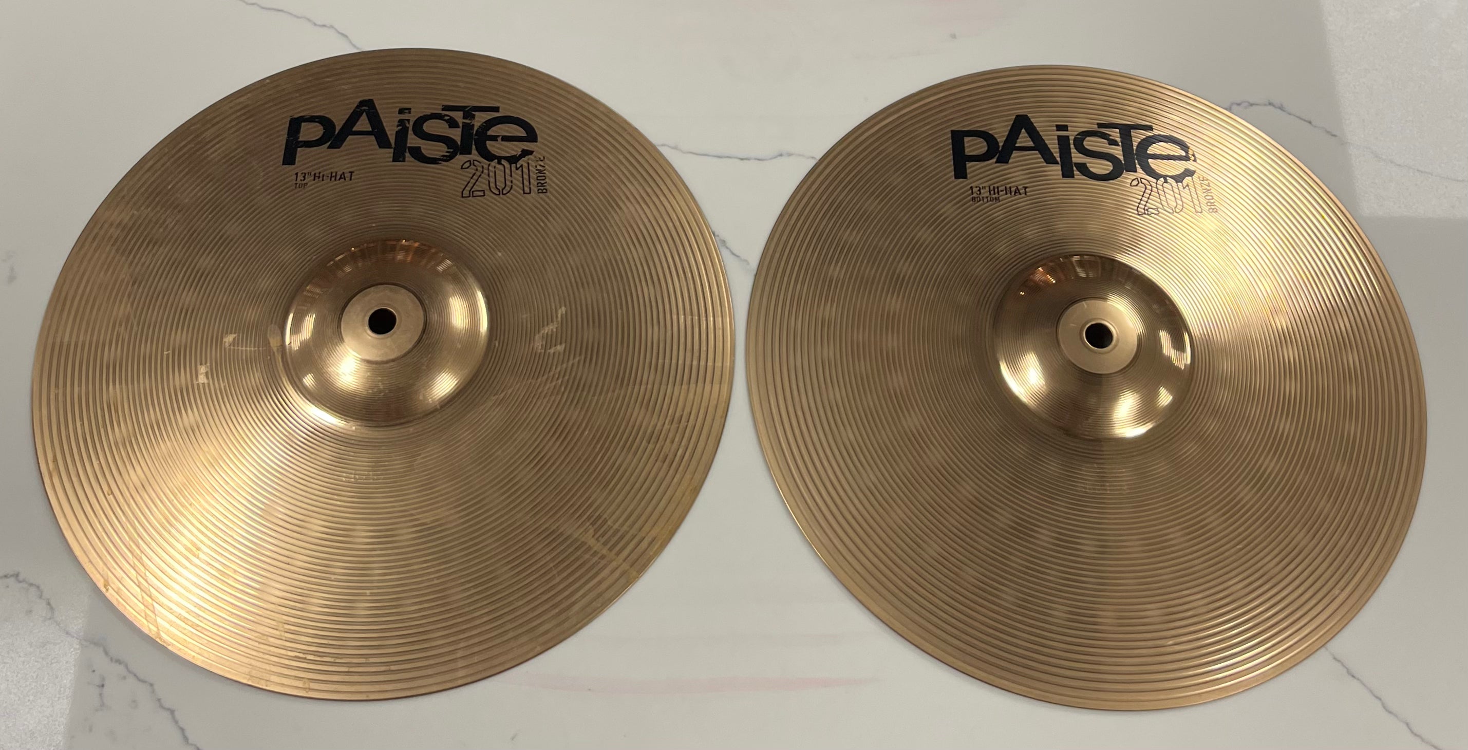 Pasite 201 Bronze 13 inch Hi-Hat PAIR FLOOR MODEL EXCELENT CONDITION
