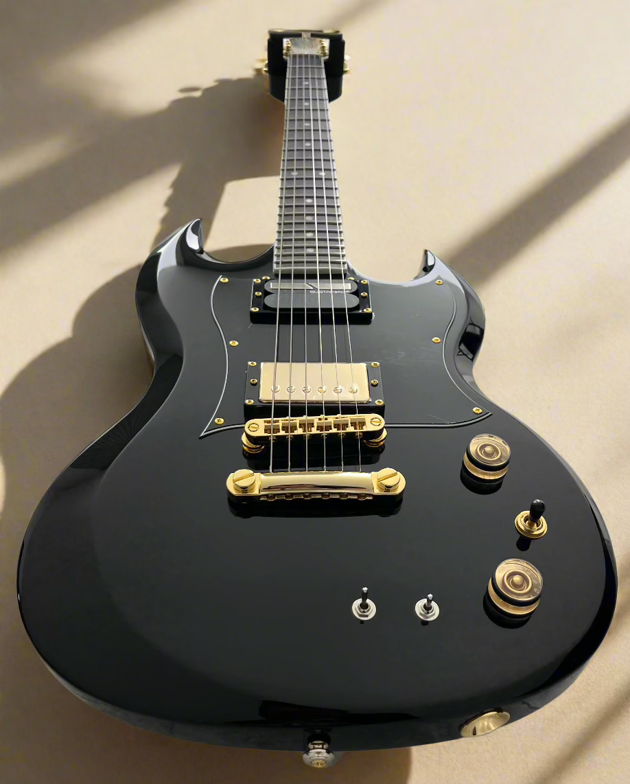 Schecter Zacky Vengeance Signature Guitar H6Llyw66D-S w/ Sustainiac Pickup Gloss Black 545-SHC SERIAL NUMBER W24091880 - 7.6 LBS