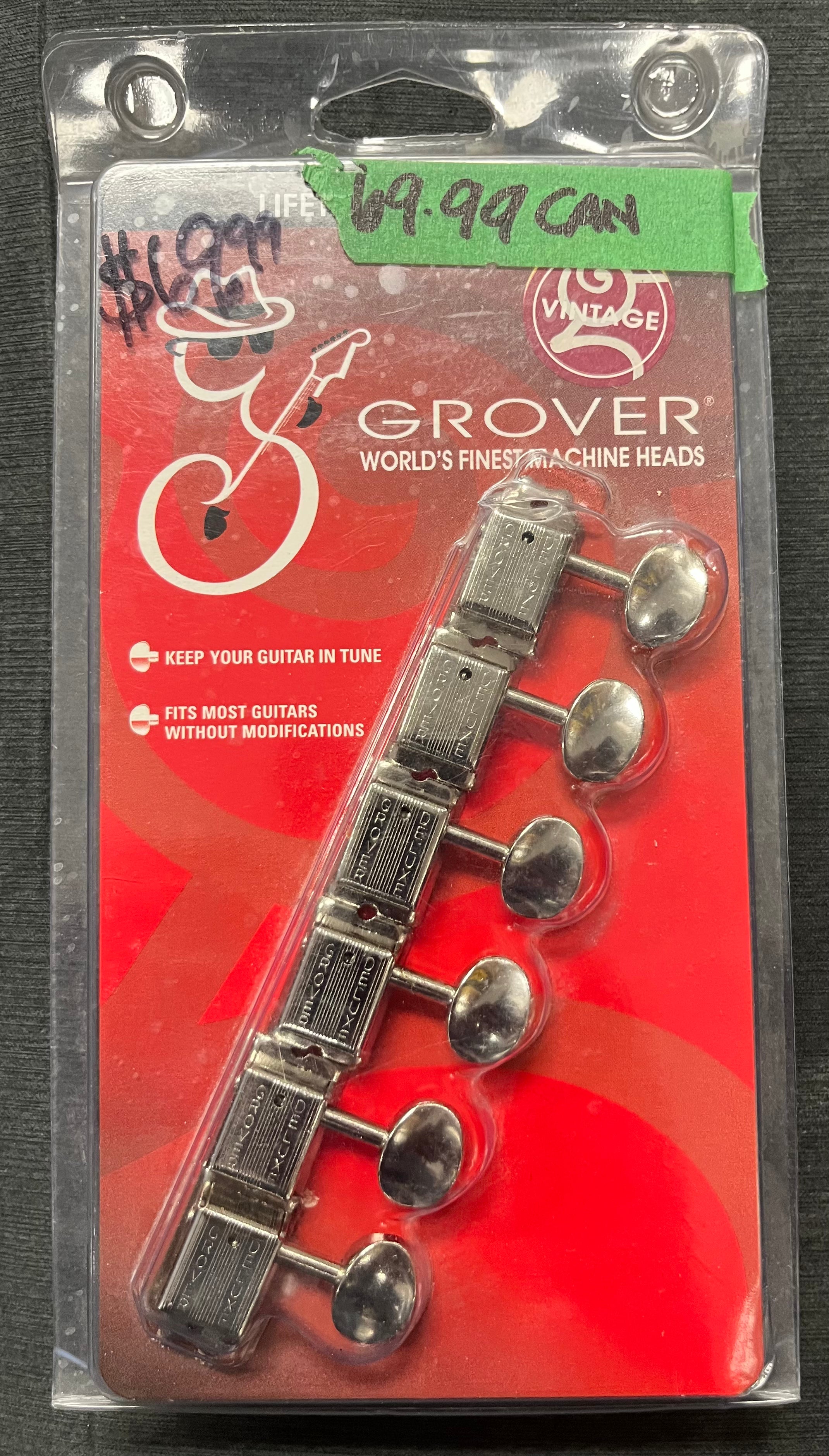 Grover 133N6 Deluxe 6 in Line Machine Heads, Nickel