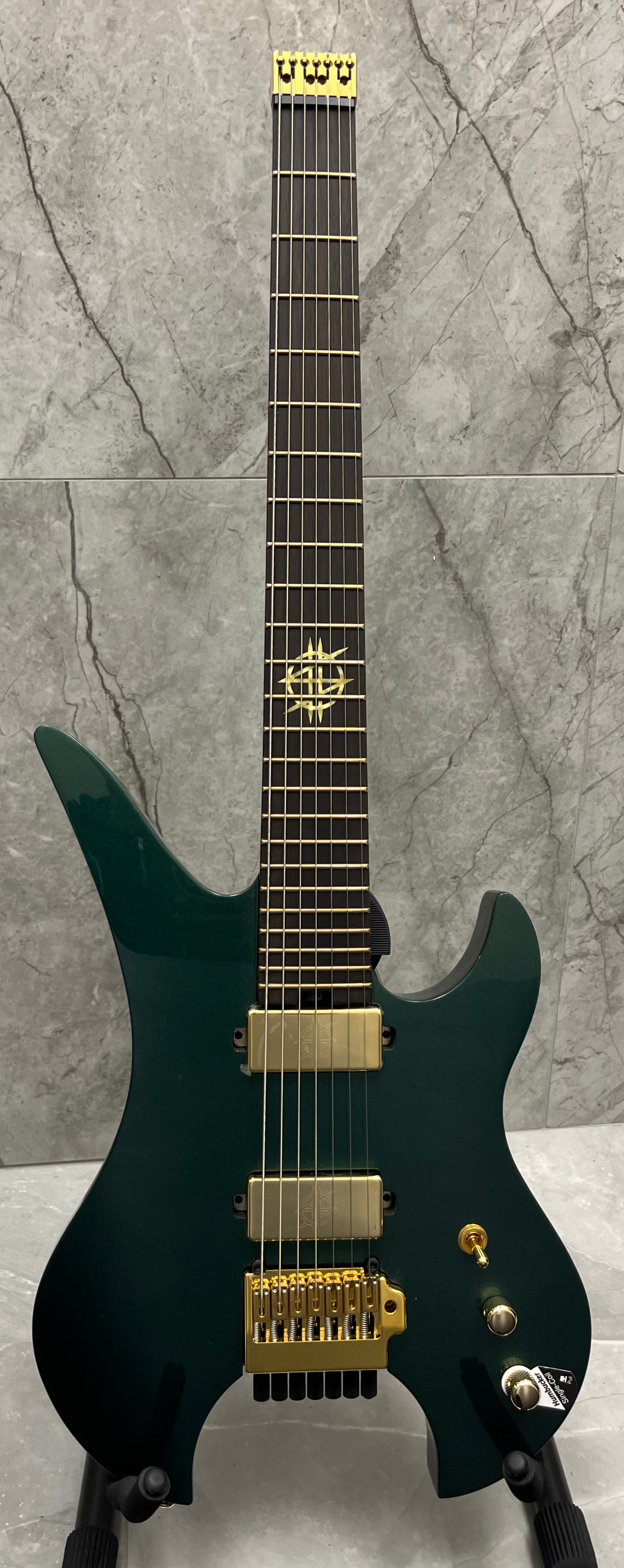 SCHECTER SYNYSTER GATES CUSTOM-7 TR HEADLESS 7 STRING OAK GREEN METALLIC 2111-SHC