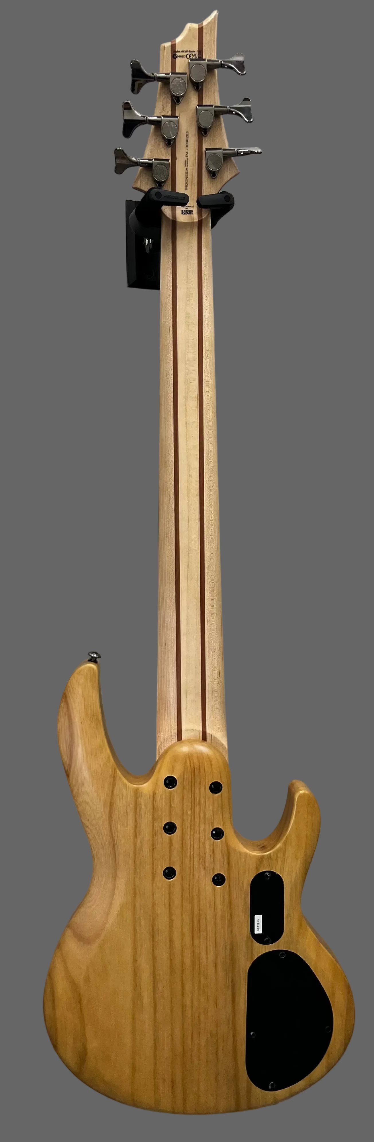 ESP LTD LEFTY B-206 SM Natural Satin 6 String Bass Guitar Left Handed LB206SMNSLH SMALL DING ON HEADSTOCK SERIAL NUMBER IM23090203 - 11 LBS 5 OZ