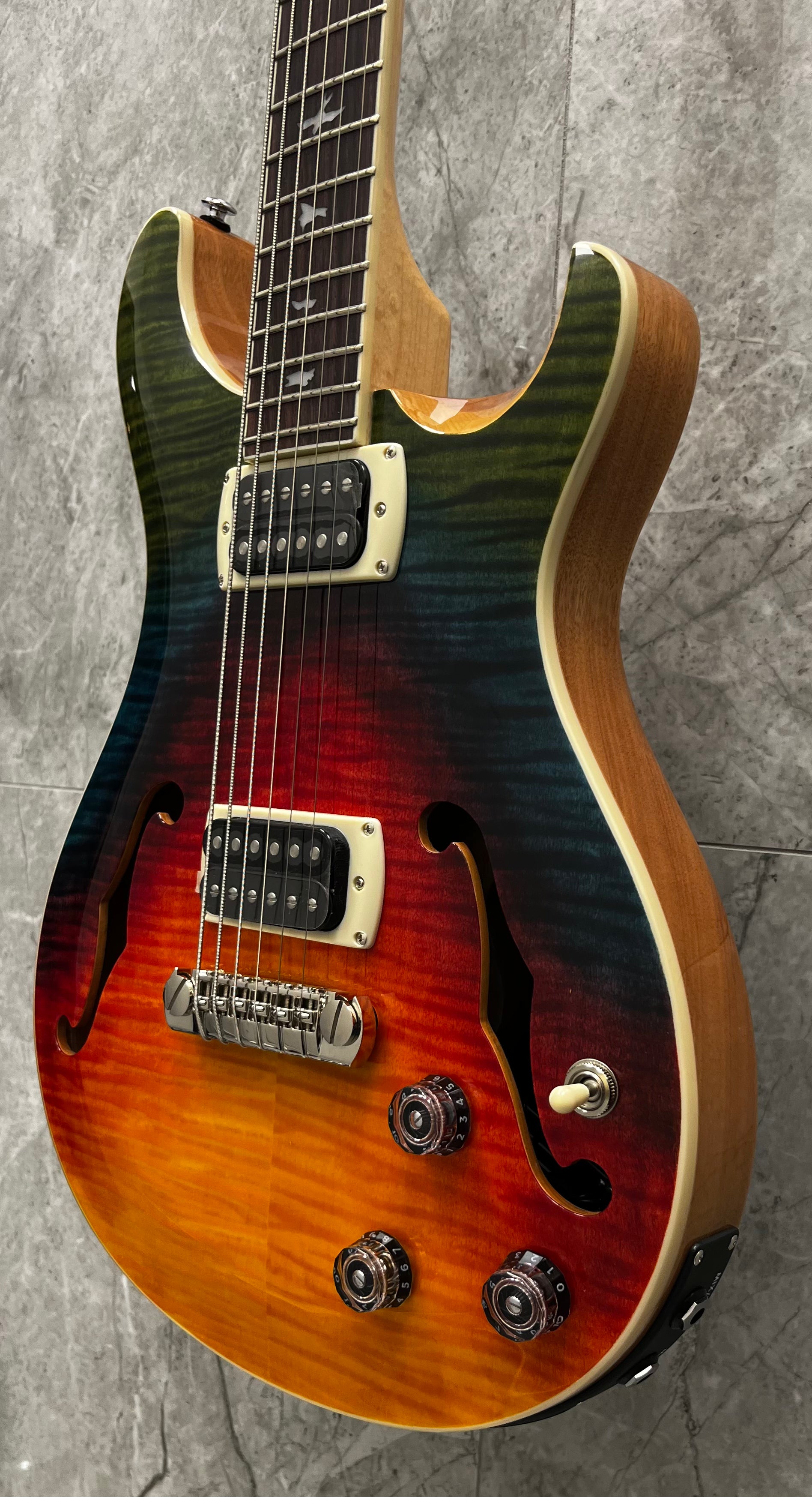PRS Guitars SE Ed Sheeran Hollowbody I Piezo Baritone Electric Guitar with Gigbag - Kaleidoscope 117232::1E SERIAL NUMBER CTII010885 - 6 LBS 13 OZ