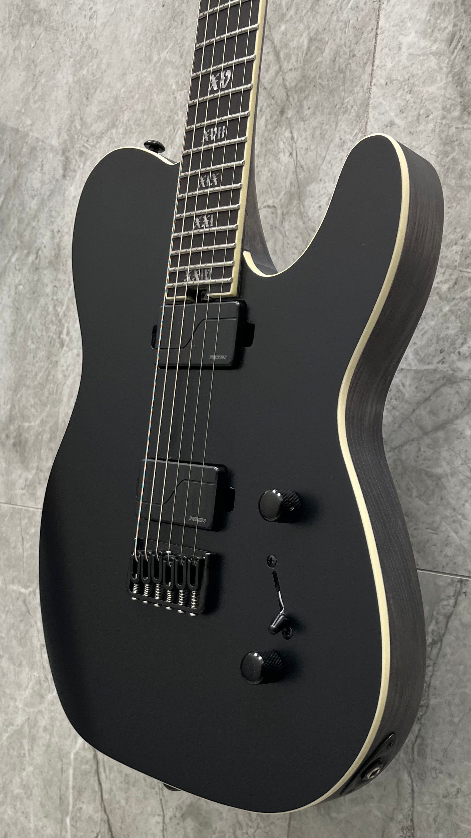 Schecter PT SLS Evil Twin Electric Guitar Satin Black 1342-SHC SERIAL NUMBER W24070442 - 7.6 LBS