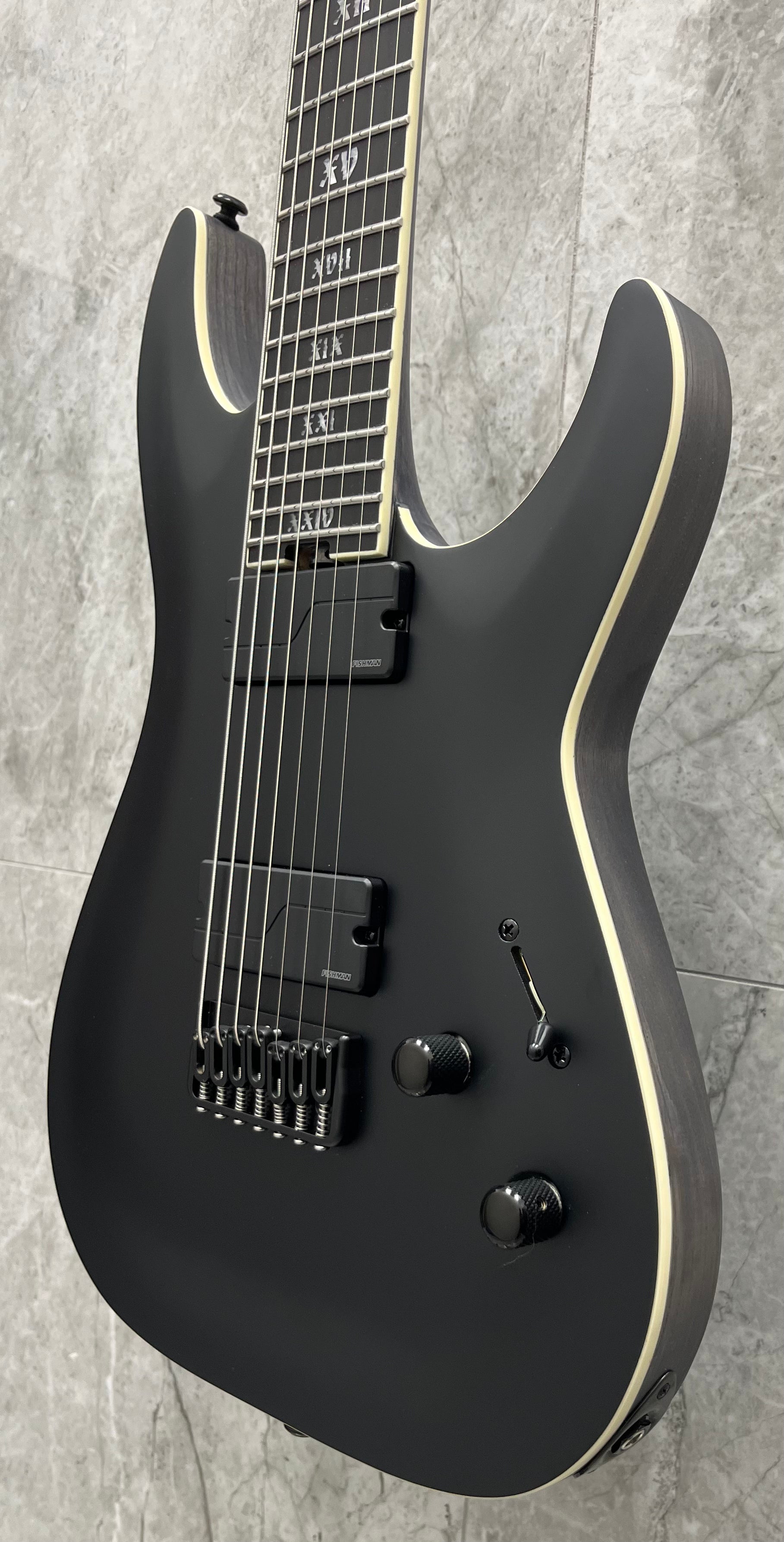 Schecter C-7 SLS 7 Evil Twin Satin Black 7 String 1349-SHC SERIAL NUMBER W24040013 - 8 LBS 5 OZ