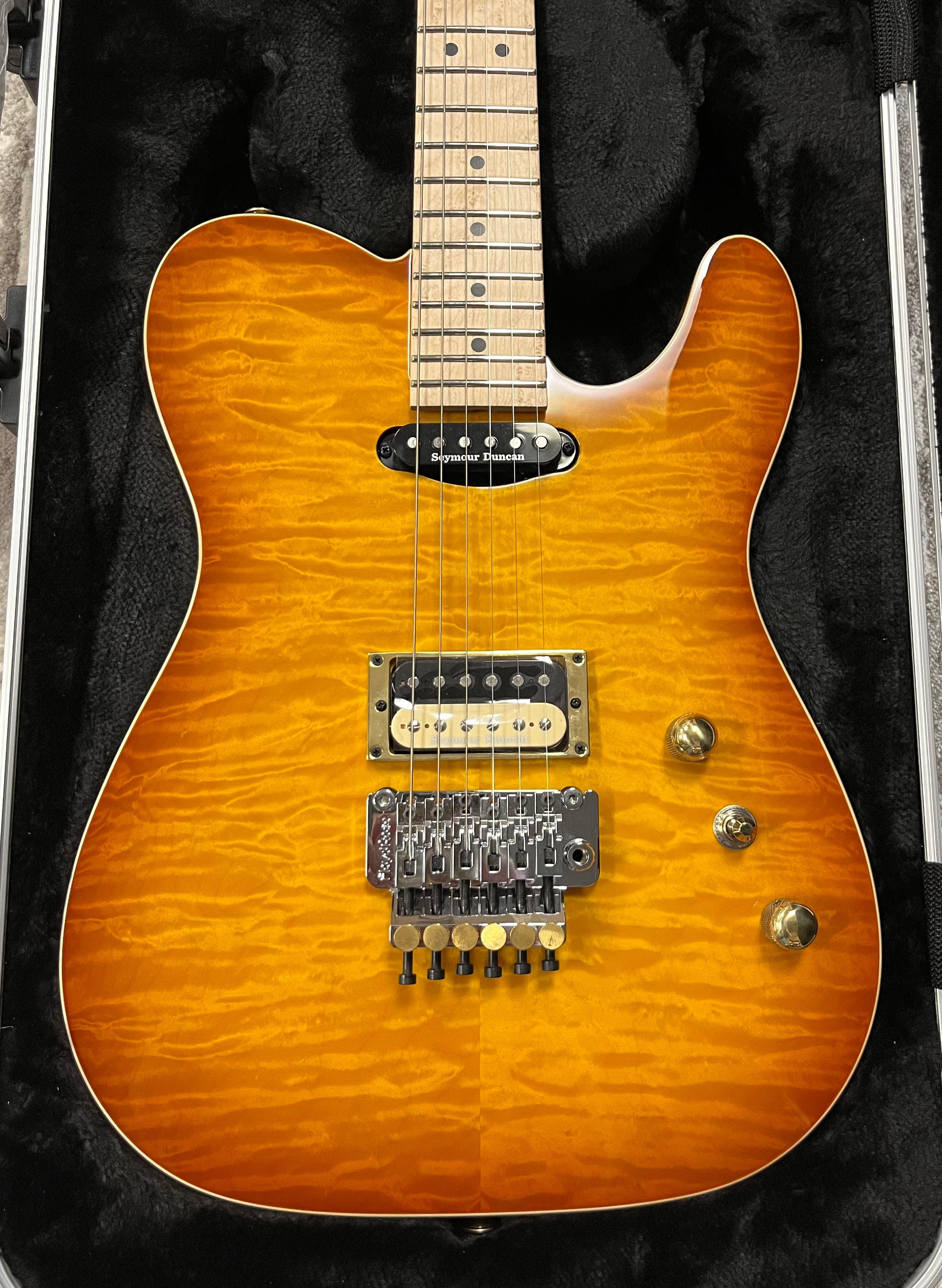 CHARVEL USA CUSTOM SHOP SPECIAL EDITION STYLE 2 HS AMBER LAGER BURST 2898000030 SERIAL NUMBER C18180 - 9.6 LBS