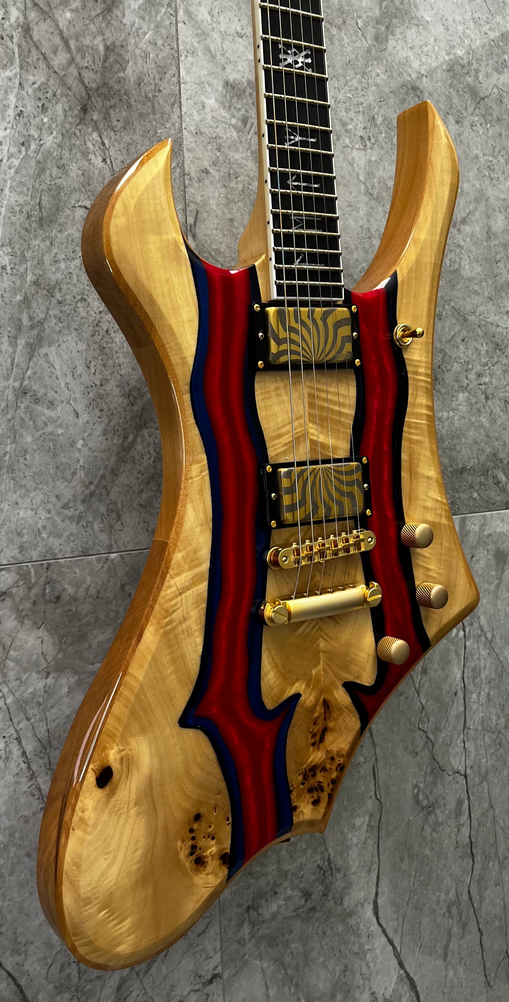 Wylde Audio Goregehn Special Edition Electric Guitar, Blood River Burl 4578-SHC SERIAL NUMBER WA26010015 - 8 LBS 11 OZ