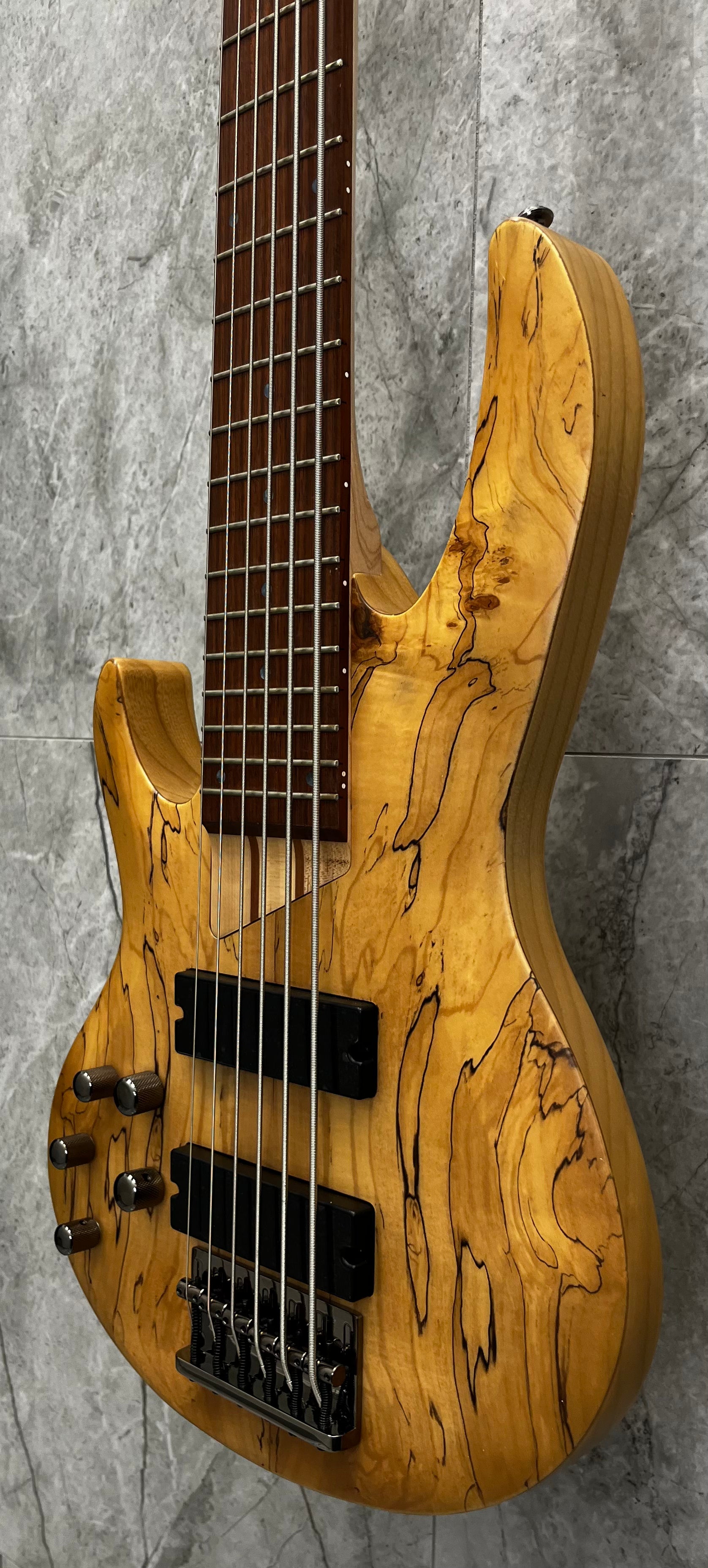 ESP LTD LEFTY B-206 SM Natural Satin 6 String Bass Guitar Left Handed LB206SMNSLH SMALL DING ON HEADSTOCK SERIAL NUMBER IM23090203 - 11 LBS 5 OZ